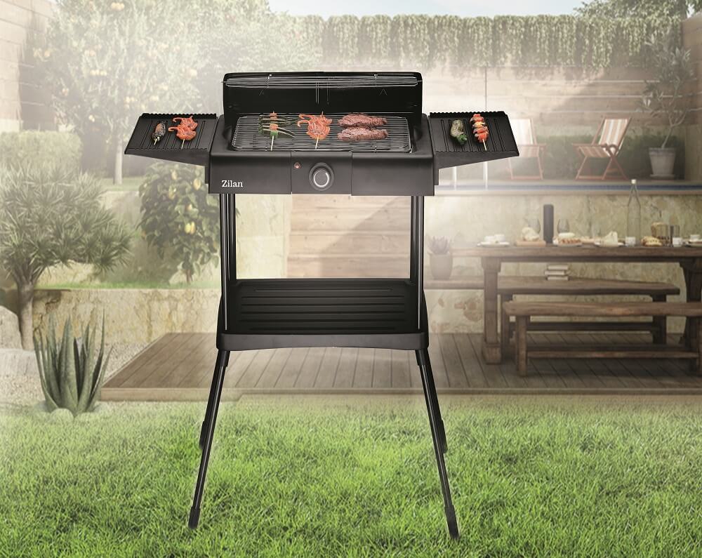 Zilan 2in1 Standgrill | Elektrogrill | Tischgrill | Partygrill | 2400 Watt