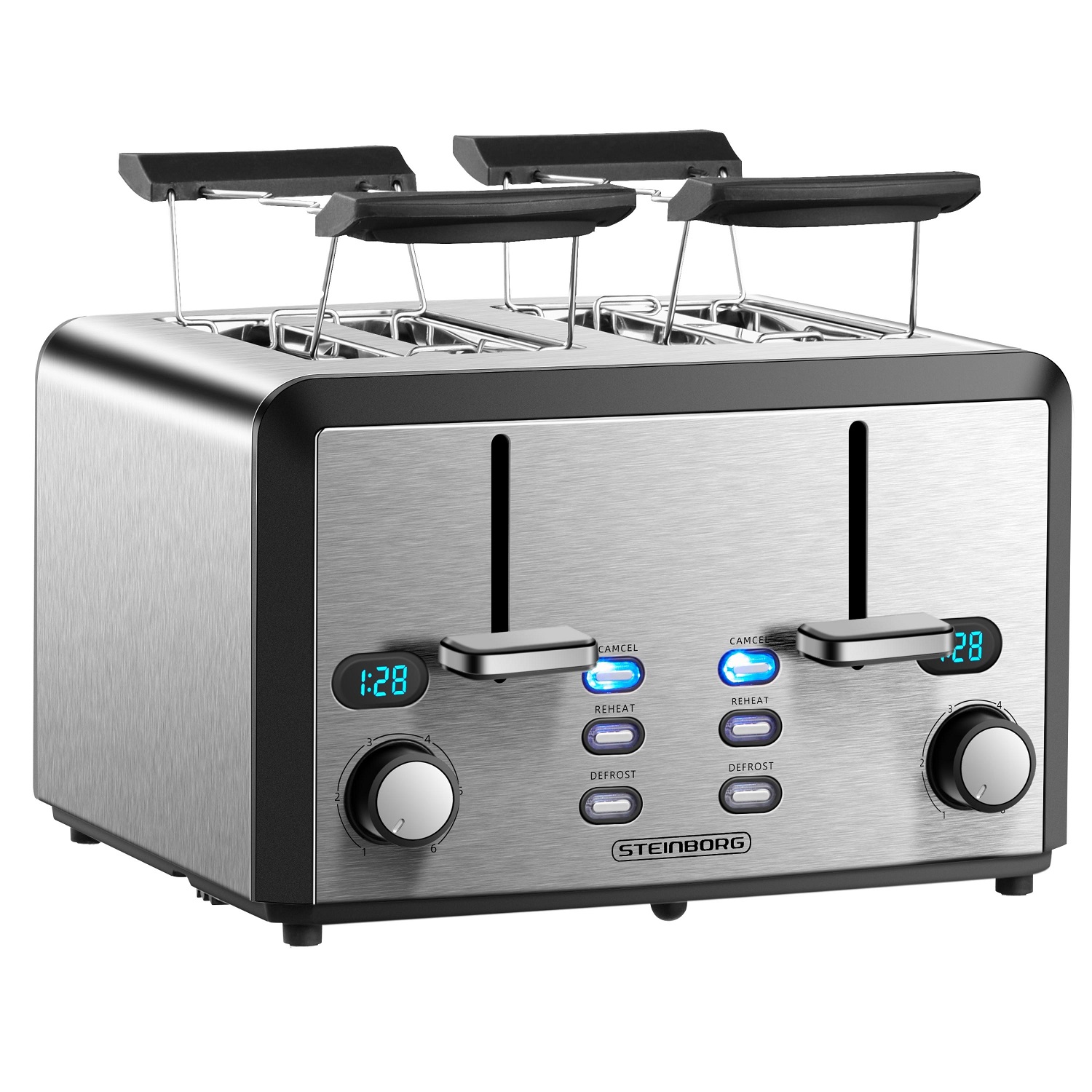 Steinborg XXL Toaster 4 Toastschlitze | Toastautomat | 1600 Watt