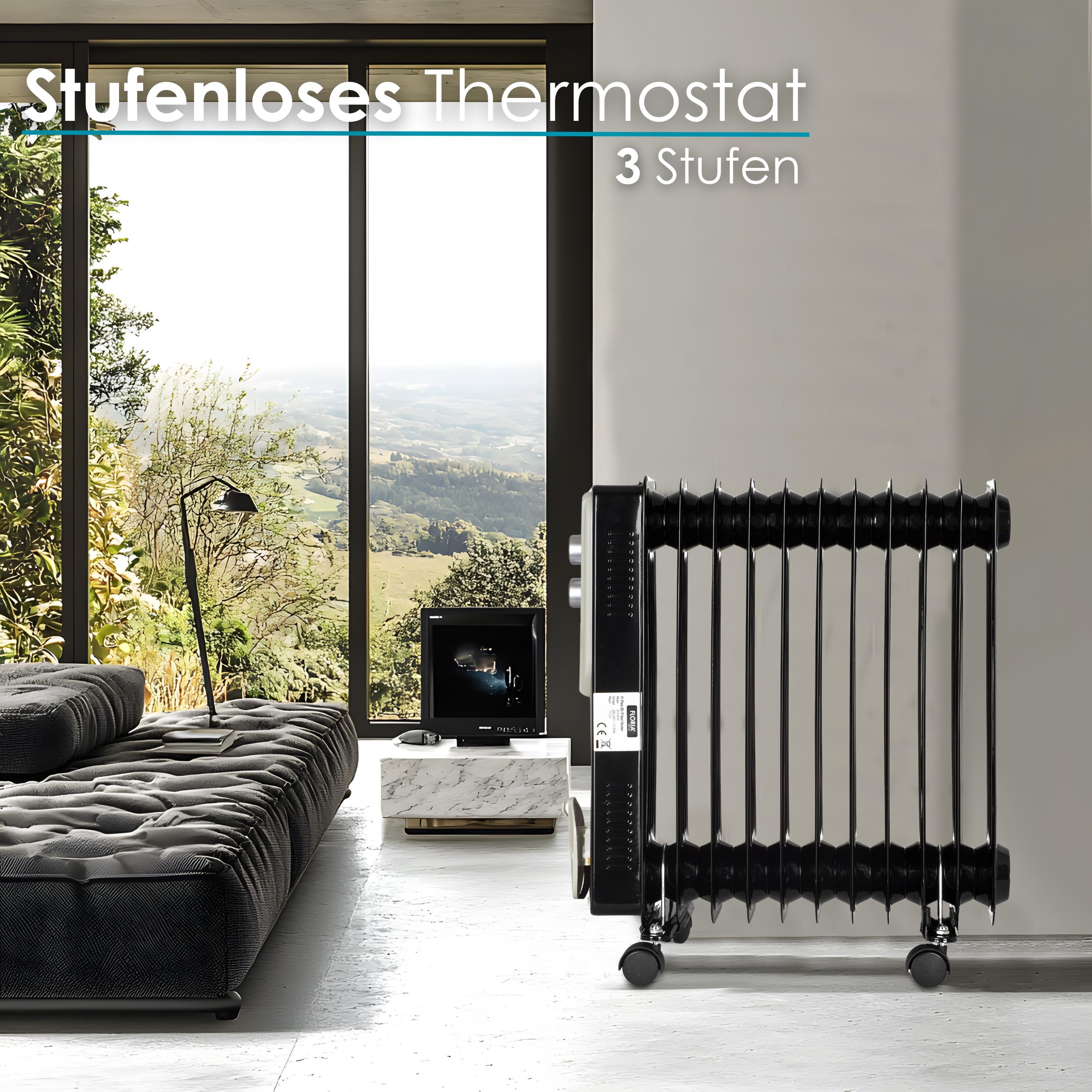 Zilan 11 Rippen Öl Radiator 2500 Watt| Elektroheizung | Heizstrahler