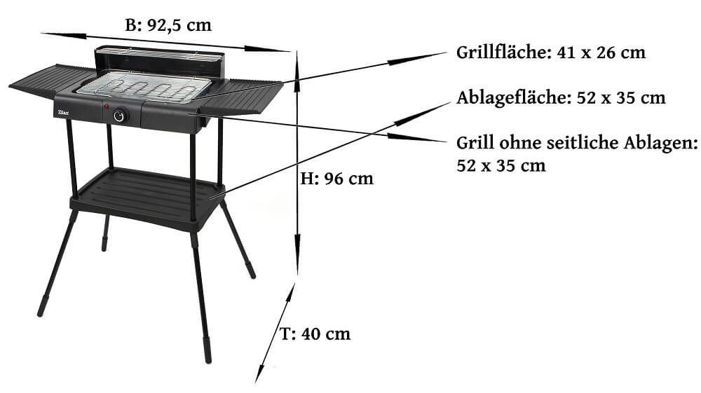 Zilan 2in1 Standgrill | Elektrogrill | Tischgrill | Partygrill | 2400 Watt