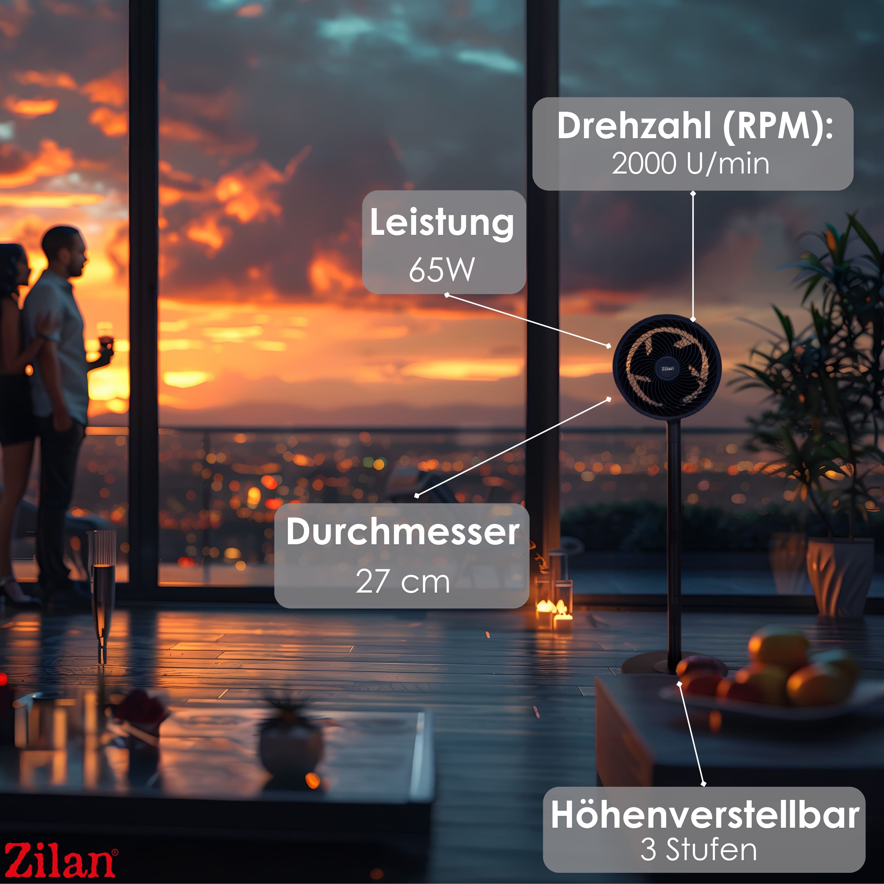 Zilan ZLN-2556 Standventilator