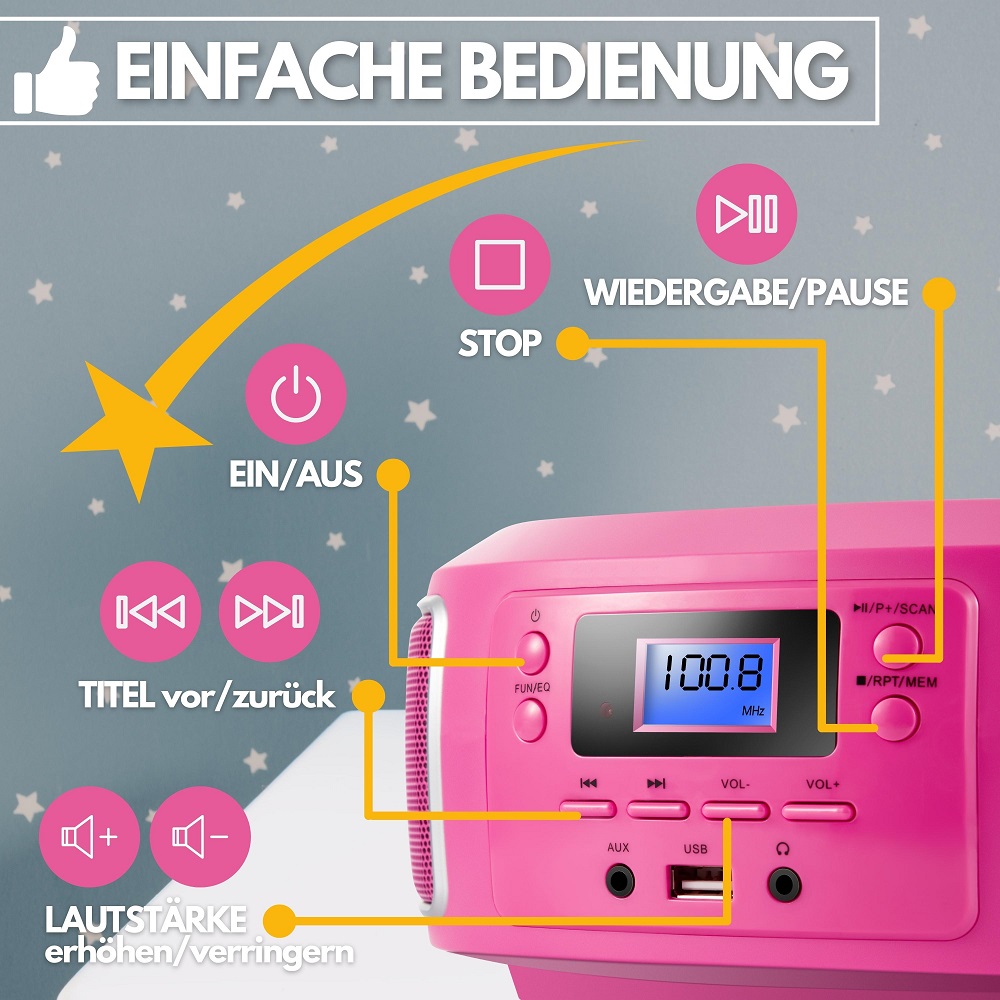 Cyberlux CL-960 CD-Player Pink Cyberlux CL-960 CD-Player Pink