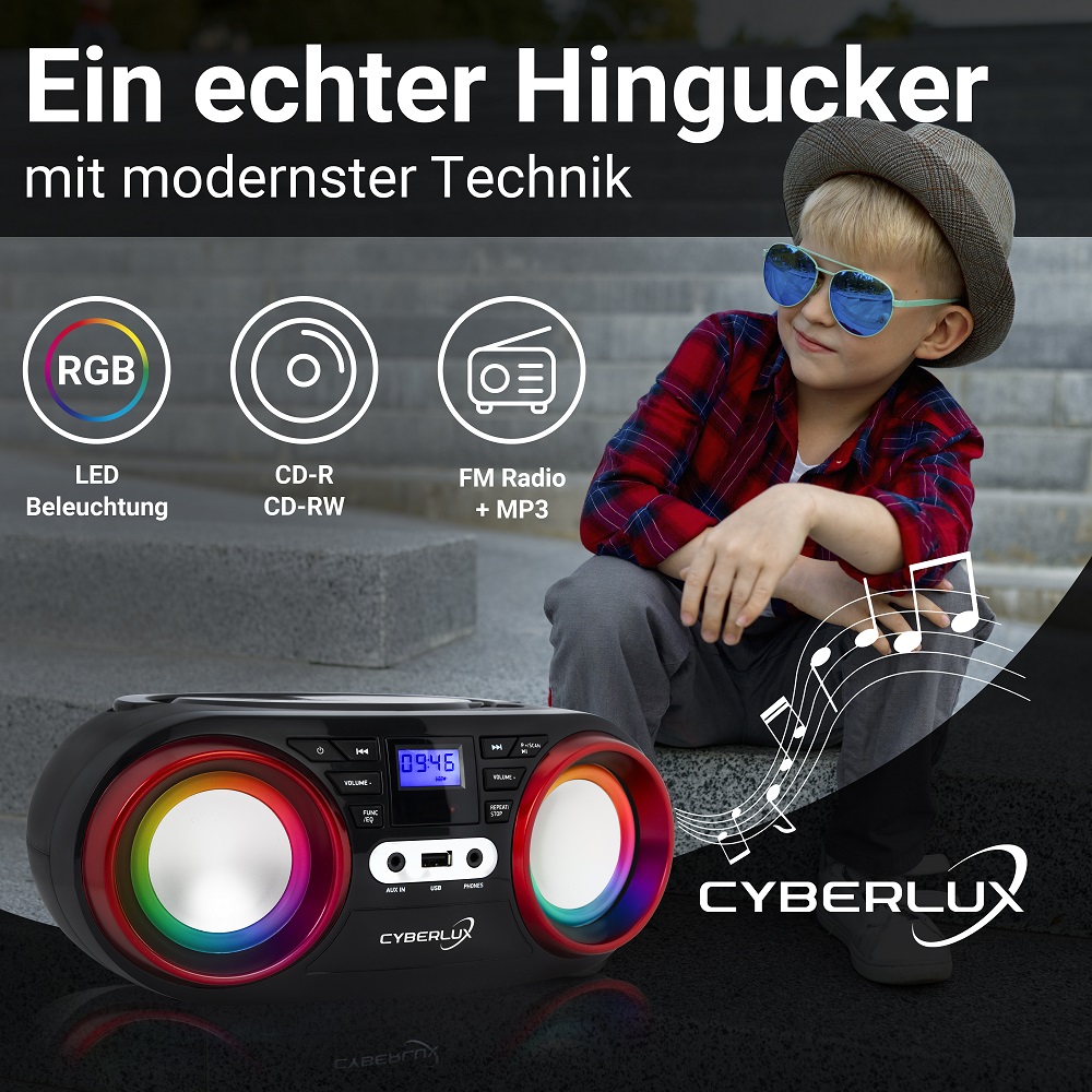 Cyberlux CL-810 CD-Player Schwarz/Rot