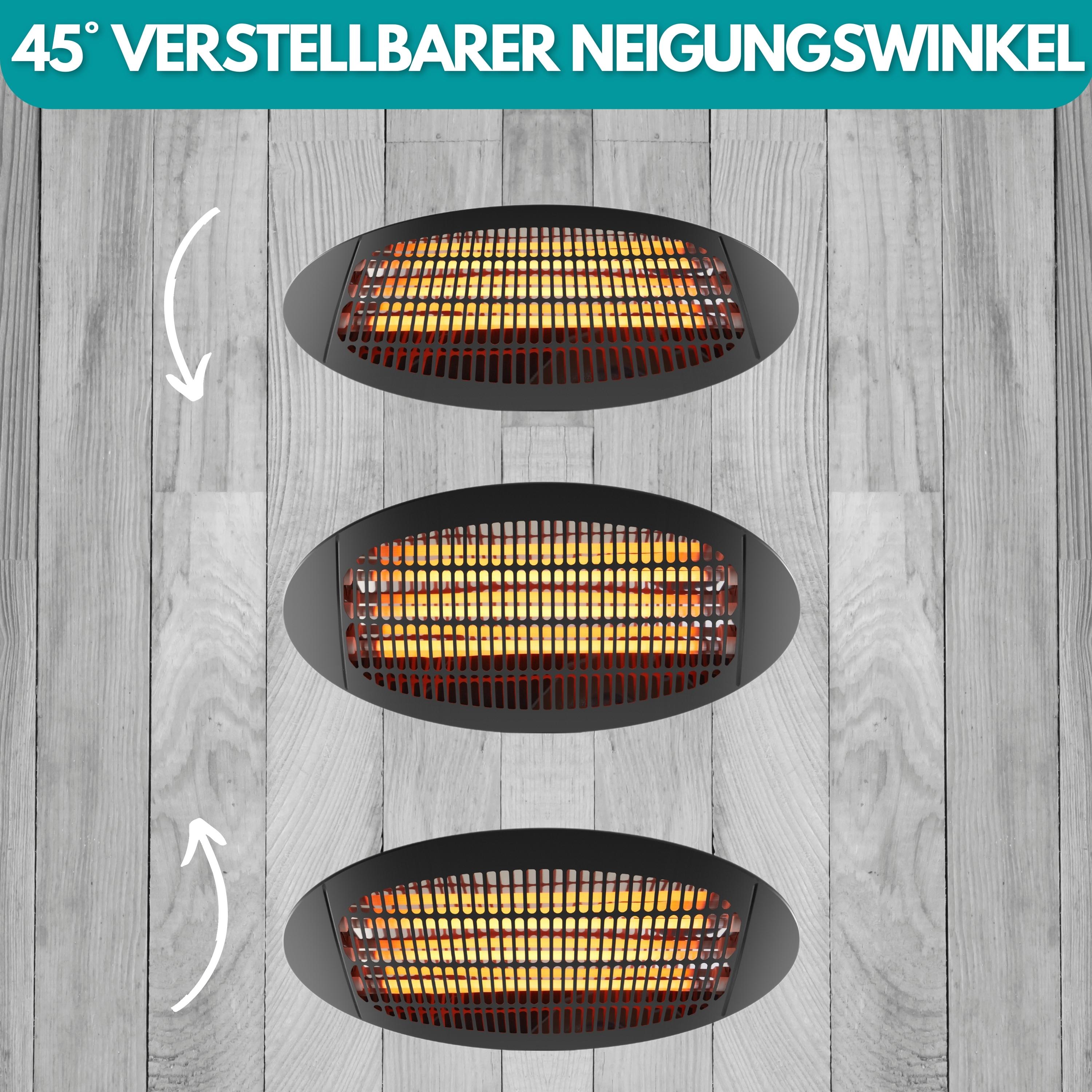 Echos Heizstrahler | Überhitzungsschutz | 3 Leistungsstufen | 650 Watt | 1350 Watt | 2000 Watt