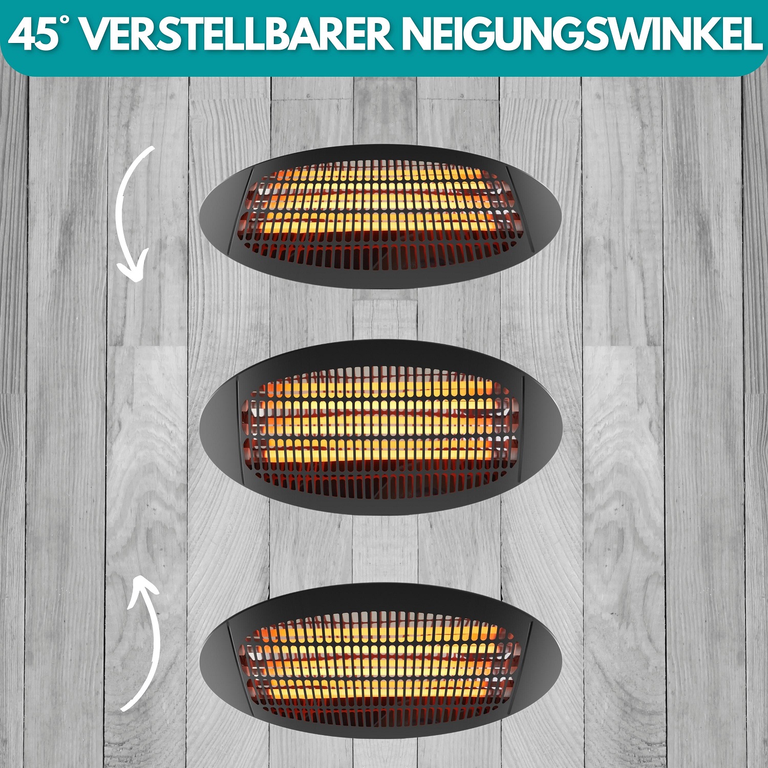 Echos Heizstrahler | Überhitzungsschutz | 3 Leistungsstufen | 650 Watt | 1350 Watt | 2000 Watt