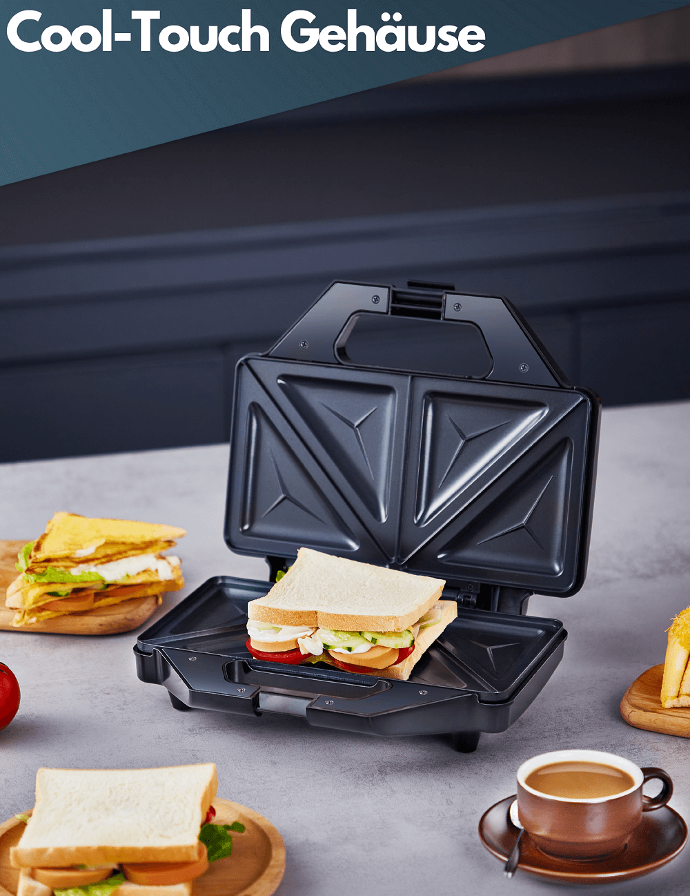 Steinborg XXL Sandwichmaker Anti-Haftbeschichtung 1200 W