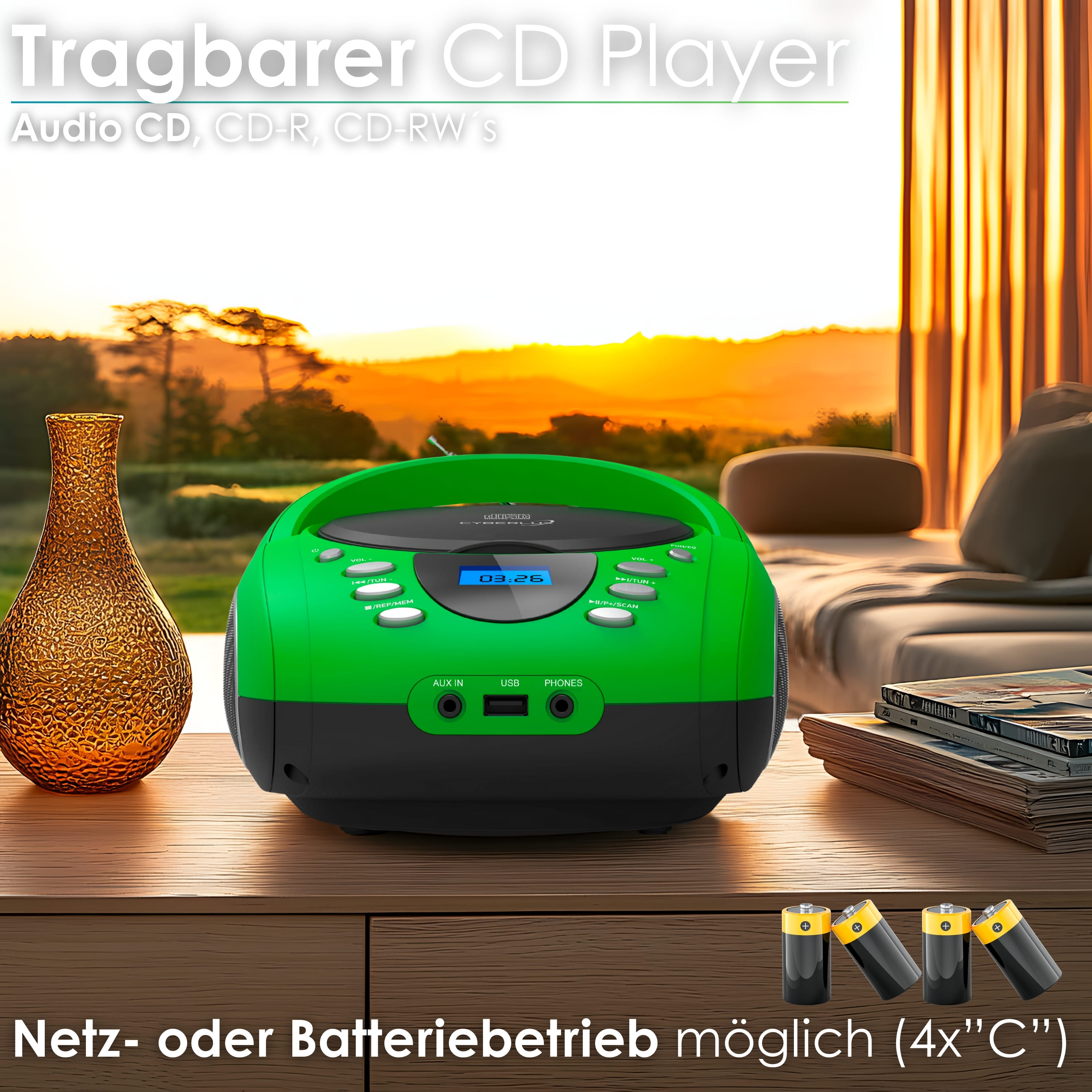 Cyberlux CL-700 CD-Player Grün