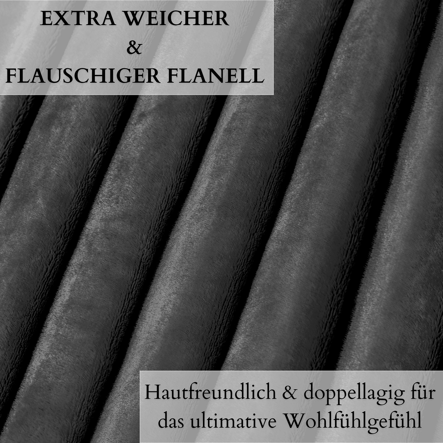 Ecosa EO-9514 Kuscheldecke 150*200cm Schwarz