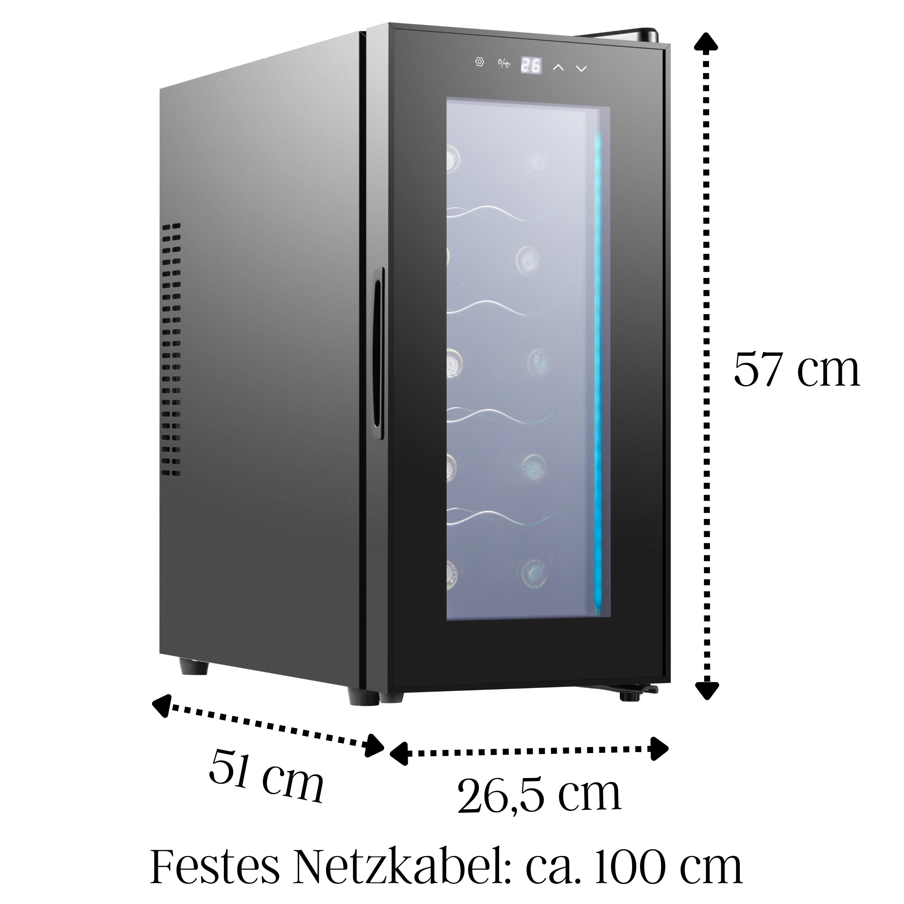 Echos Weinkühler 28 Liter | 10 Flaschen | Glastür