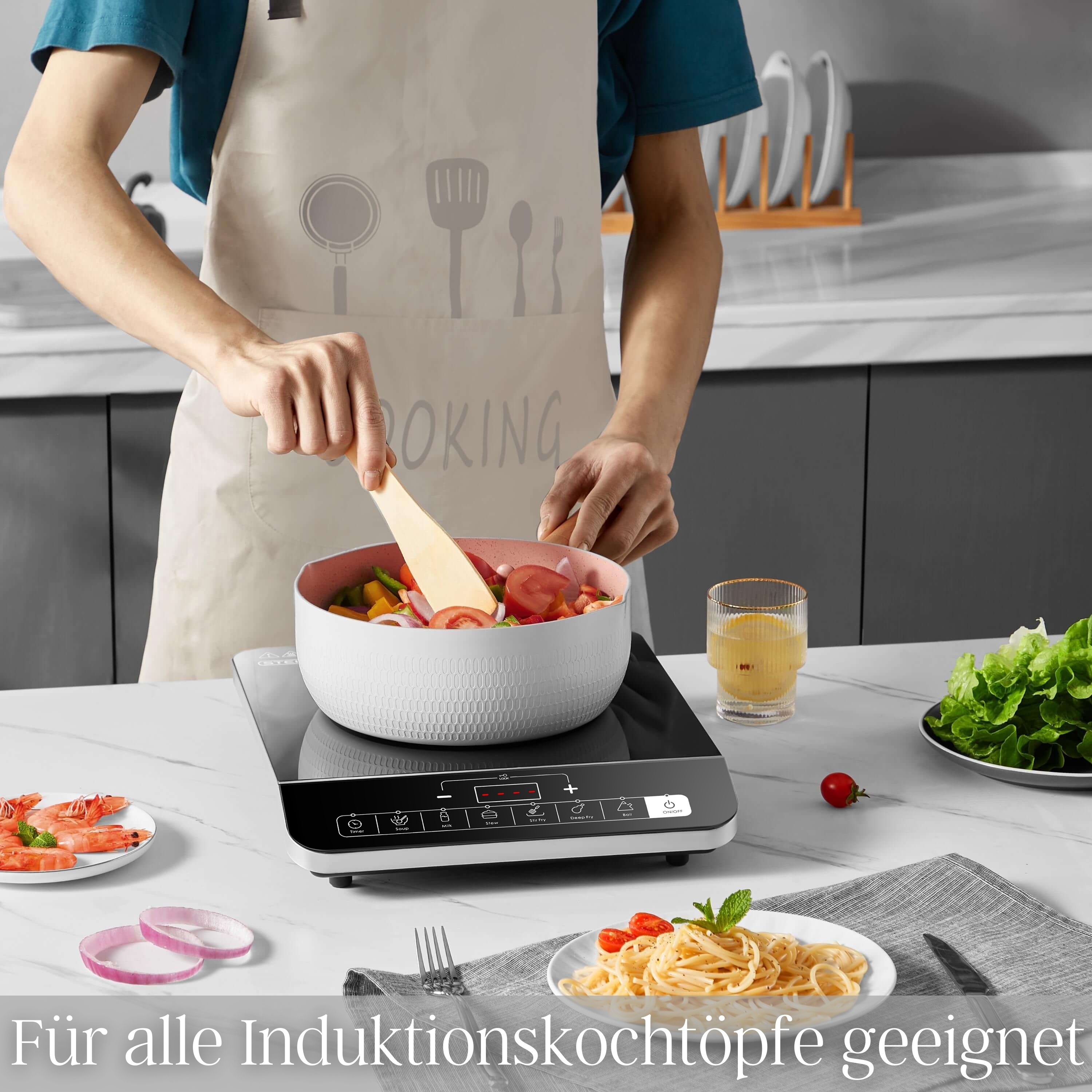 Steinborg SB-2191 Einzelne Induktionskochplatte mit Automatikprogramme