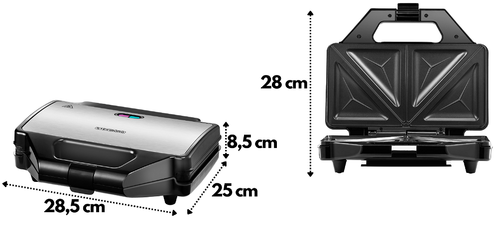 Steinborg XXL Sandwichmaker Anti-Haftbeschichtung 1200 W