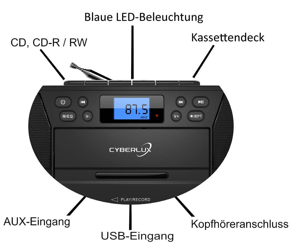 Cyberlux CL-1000 CD-Player Schwarz