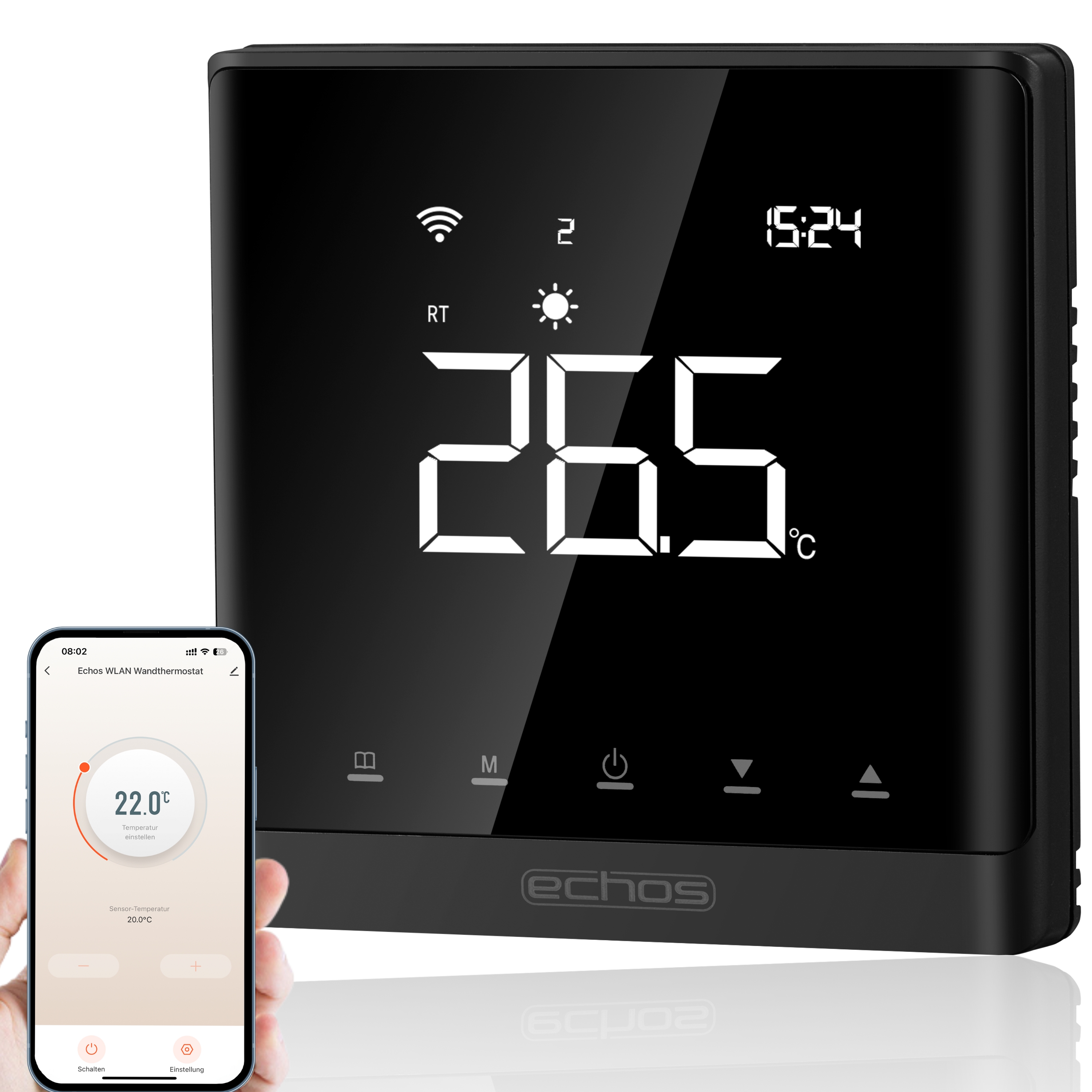 Echos Eco-4181 Smart Wandthermostat Schwarz