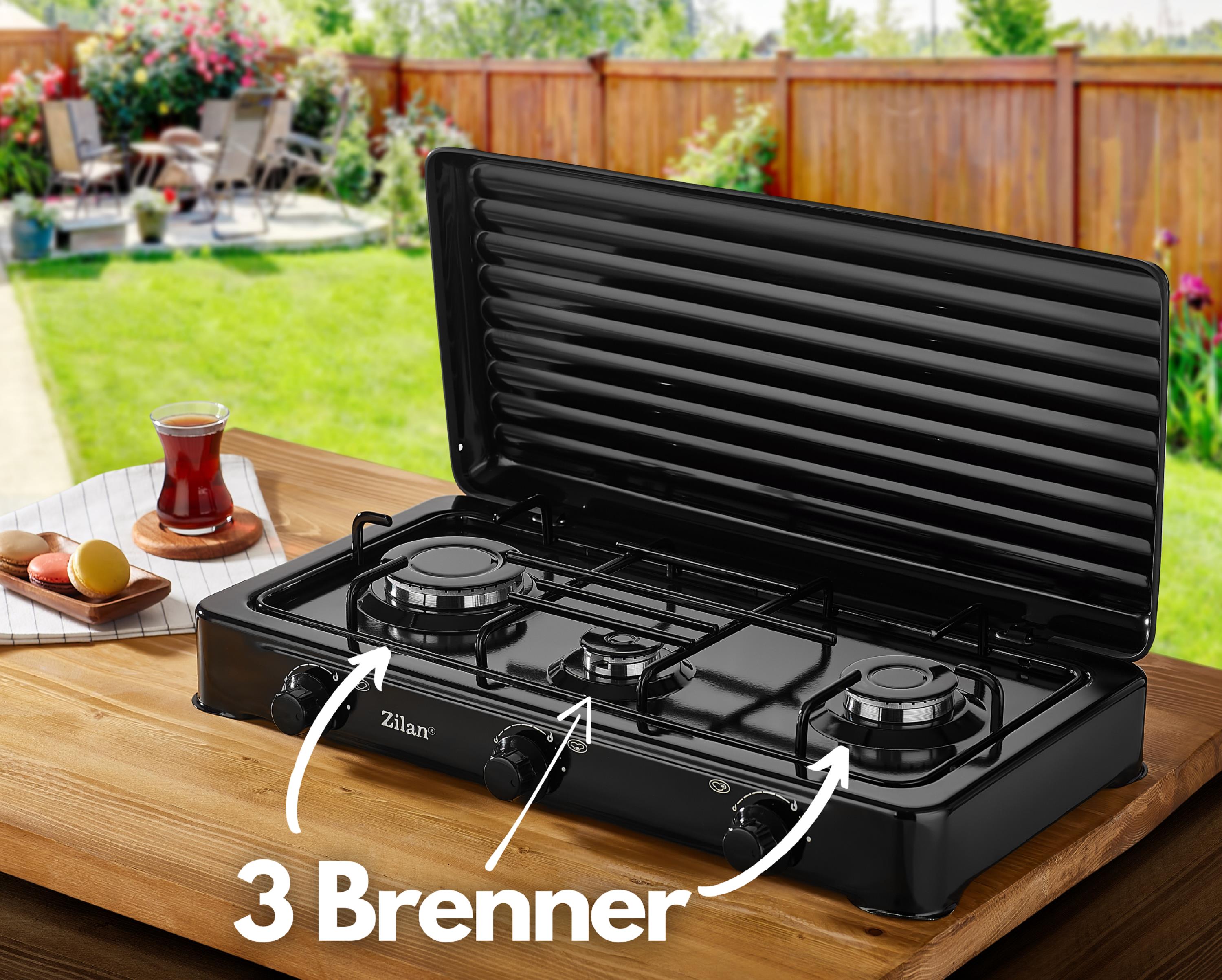 Zilan ZLN-0032 Gaskocher 3-Flammig Schwarz