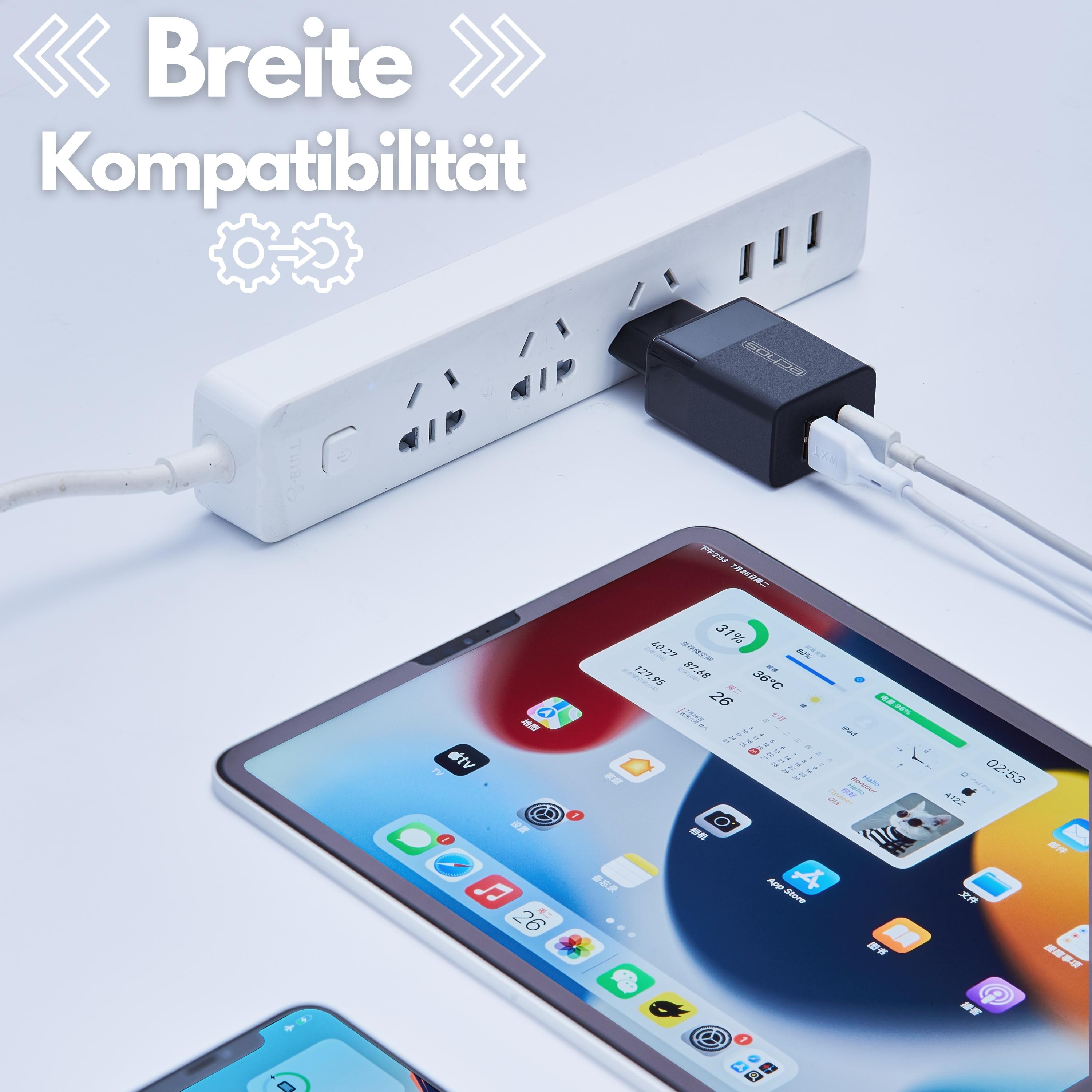 Echos 33W Dualport USB-C + USB-A Schnellladegerät | QC3.0, PD und PPS Echos 33W Dualport USB-C + USB-A Schnellladegerät | QC3.0, PD und PPS