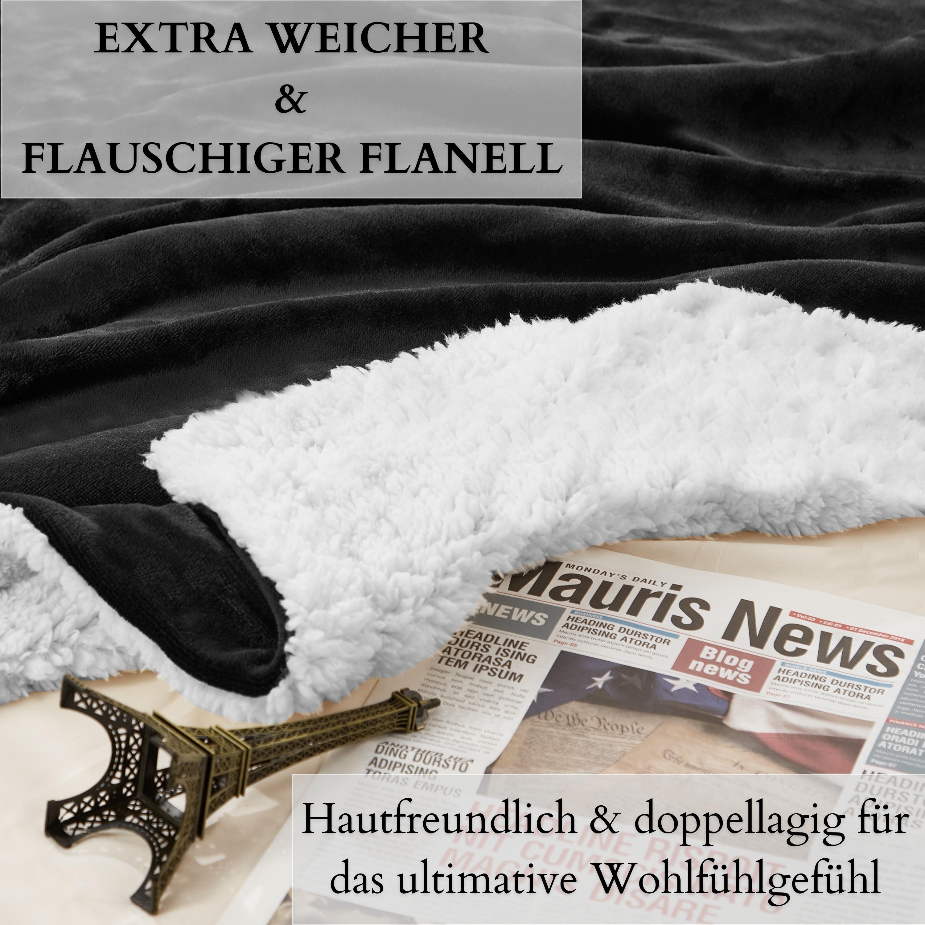 Ecosa EO-9503 Kuscheldecke 150*200cm Schwarz+Weiß