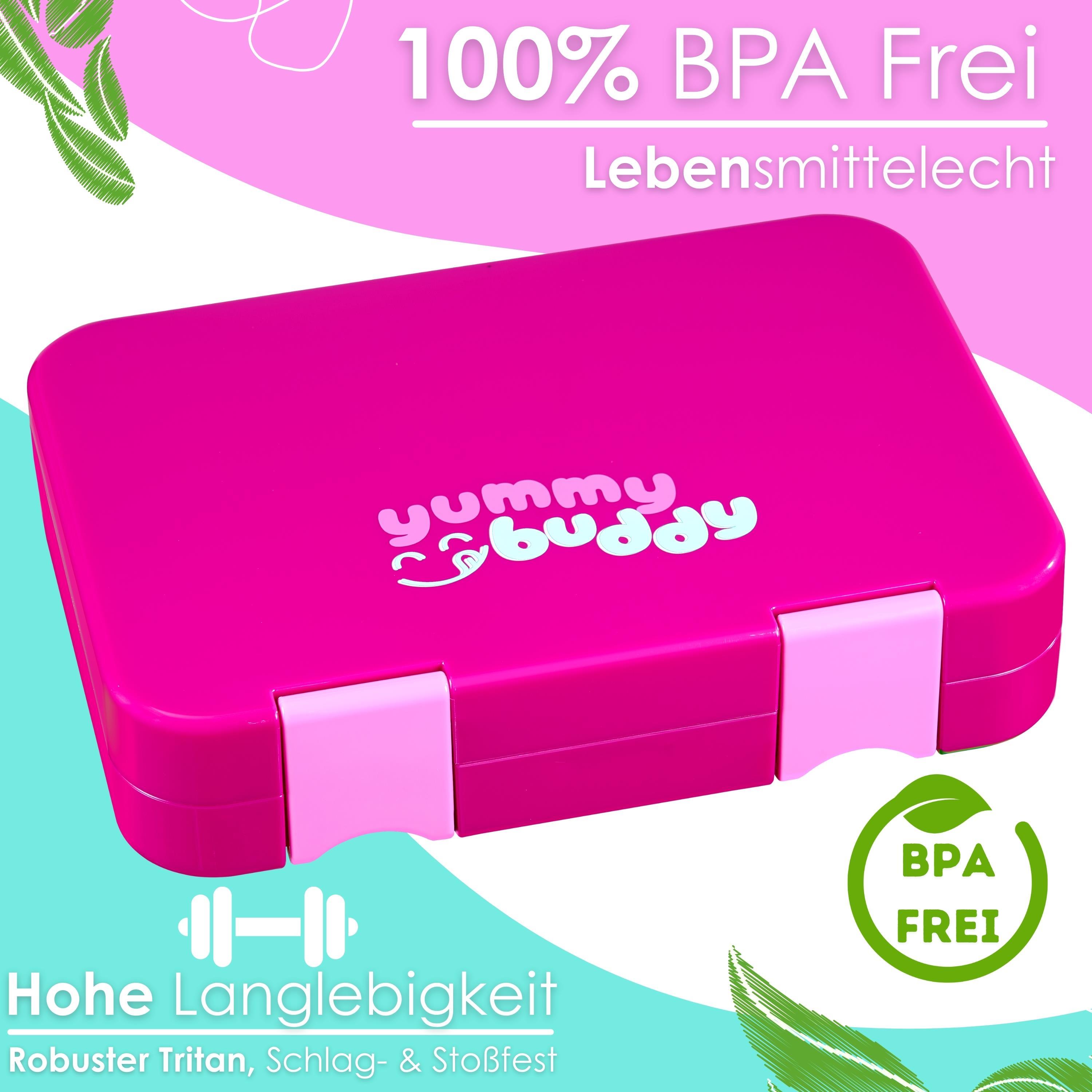 Ecosa yummy buddy Kinder Snackbox mit 6 Fächern Lila