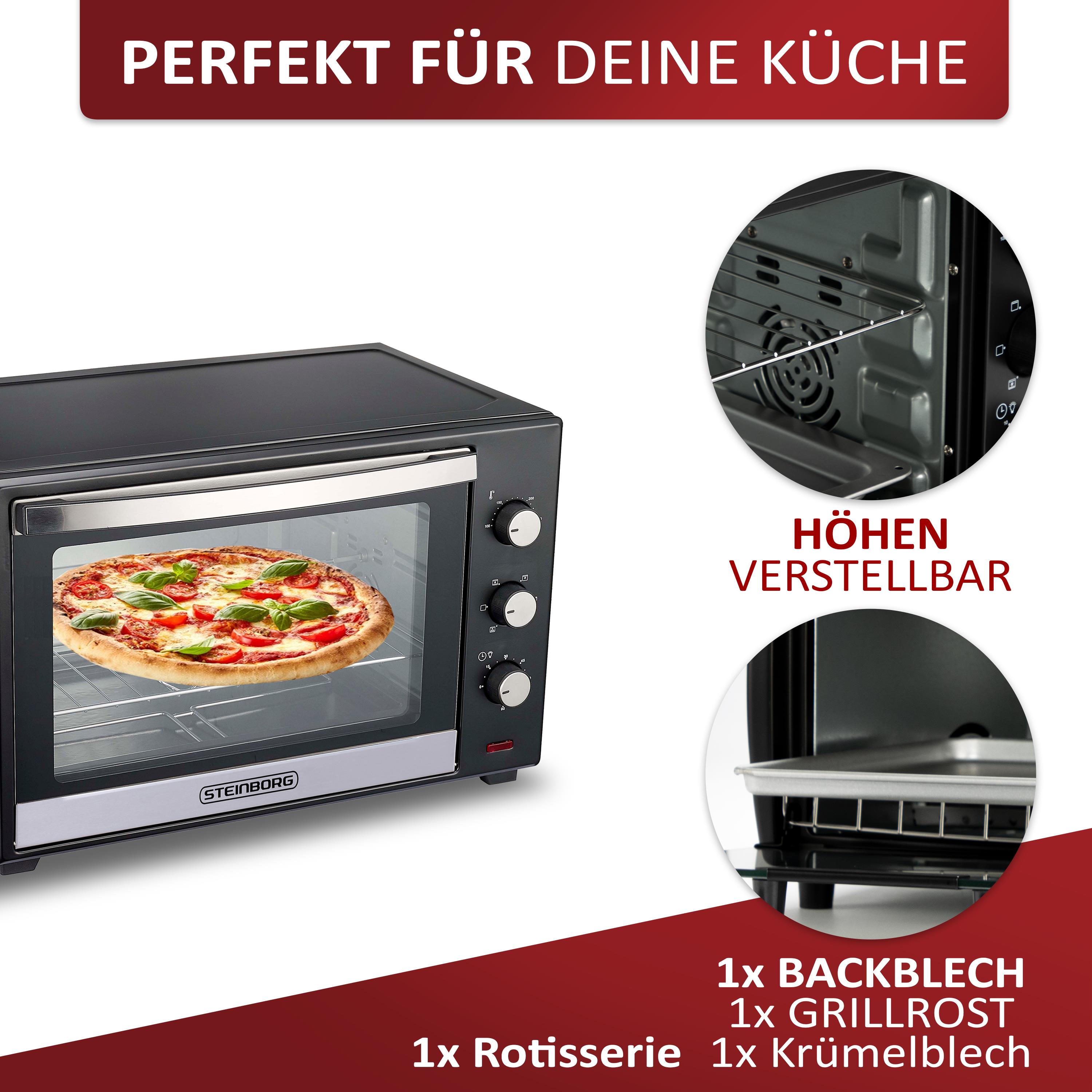 Steinborg SB-3006 Backofen 60 Liter Schwarz