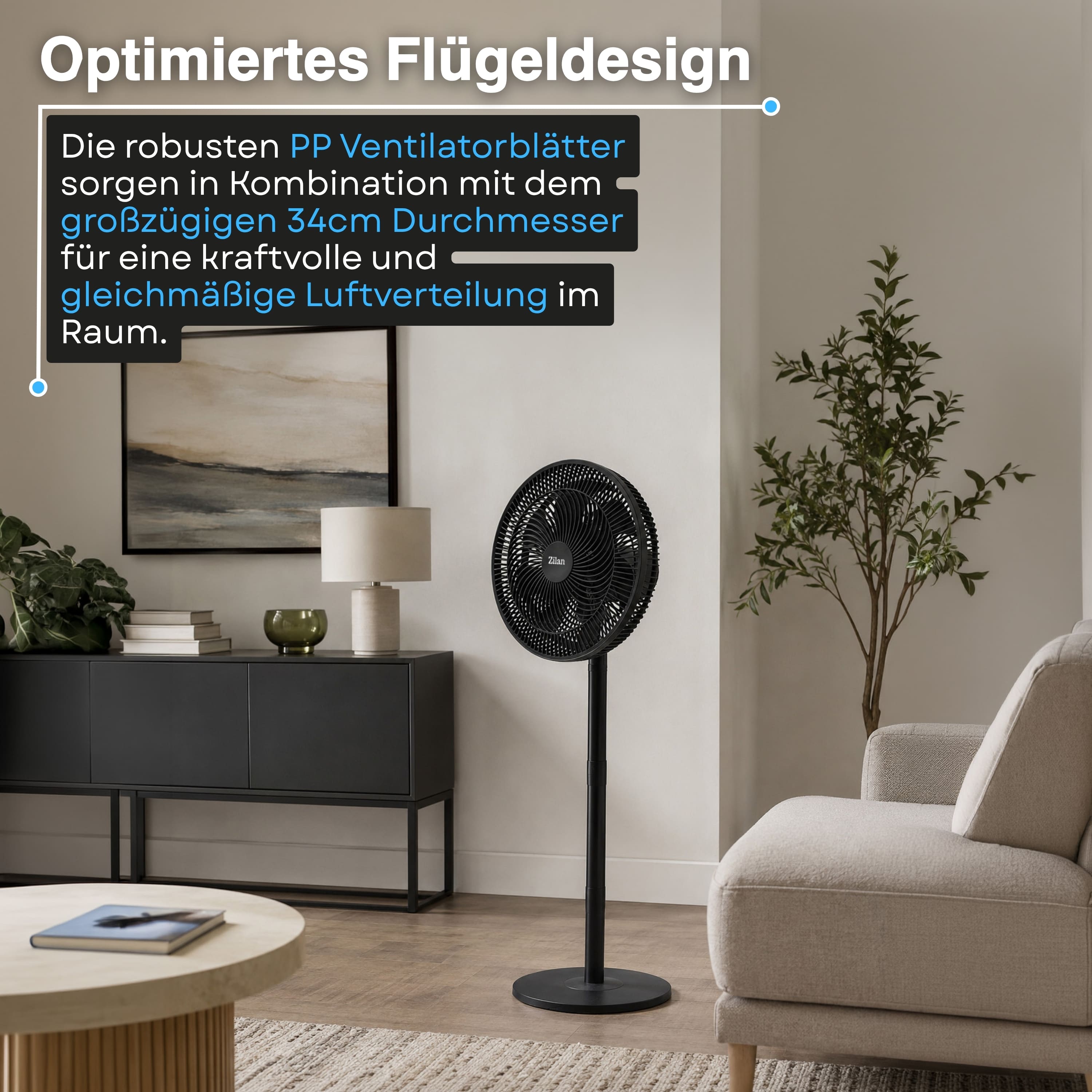Zilan ZLN-2558 Standventilator Ø34 cm
