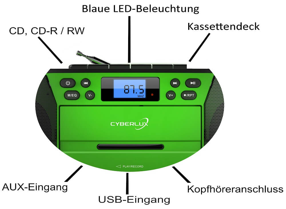 Cyberlux CL-1010 CD-Player Grün