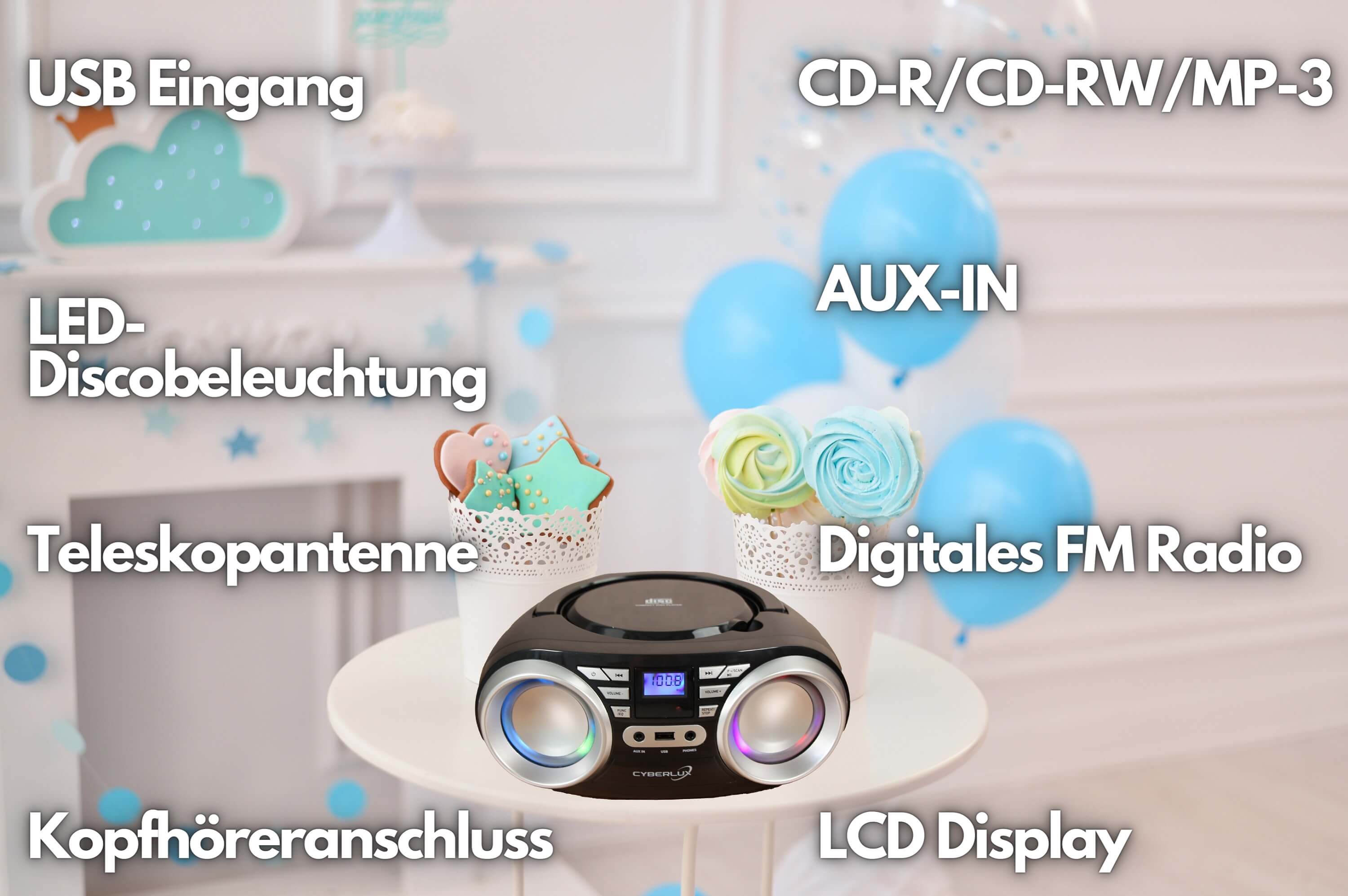Cyberlux CL-800 CD-Player Schwarz/Silber