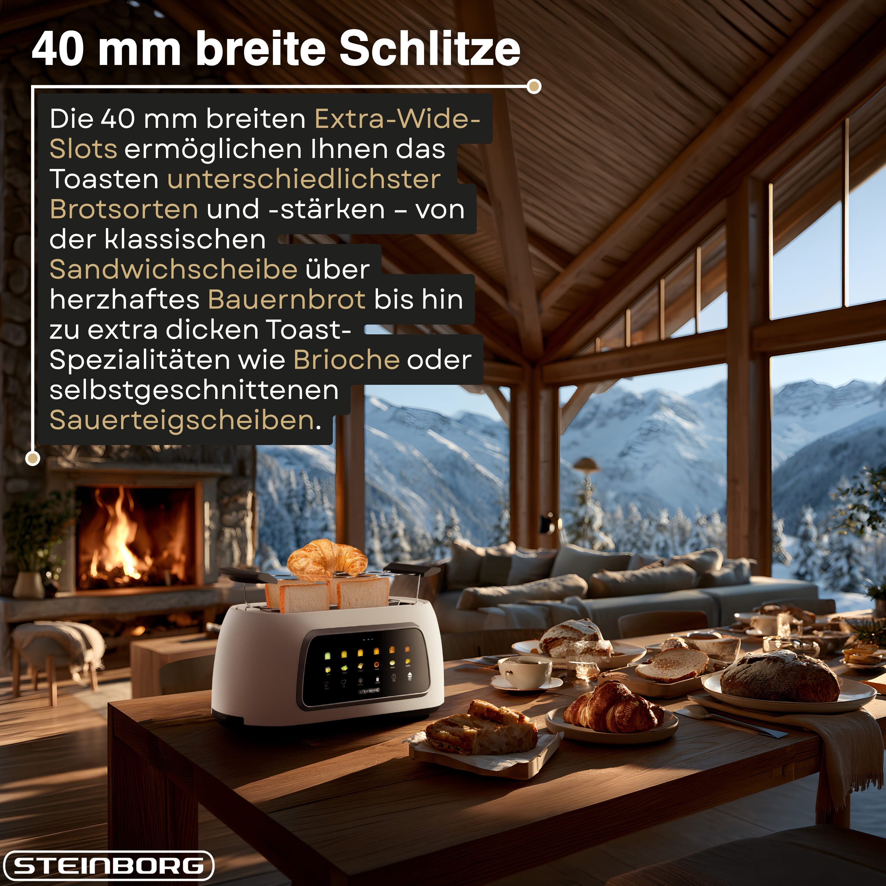Steinborg SB-2217 Toaster 2 lang Silce