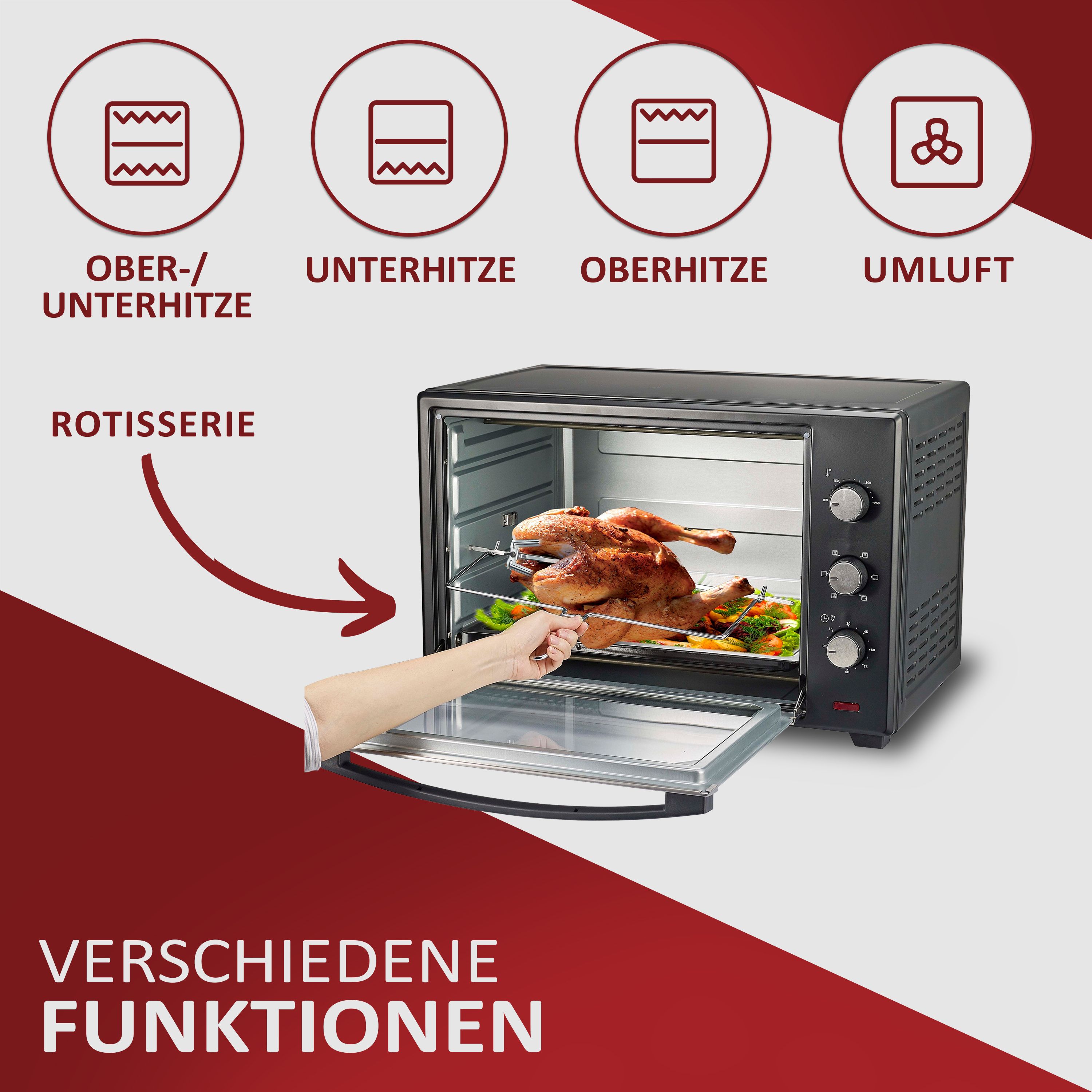 Steinborg SB-3006 Backofen 60 Liter Schwarz