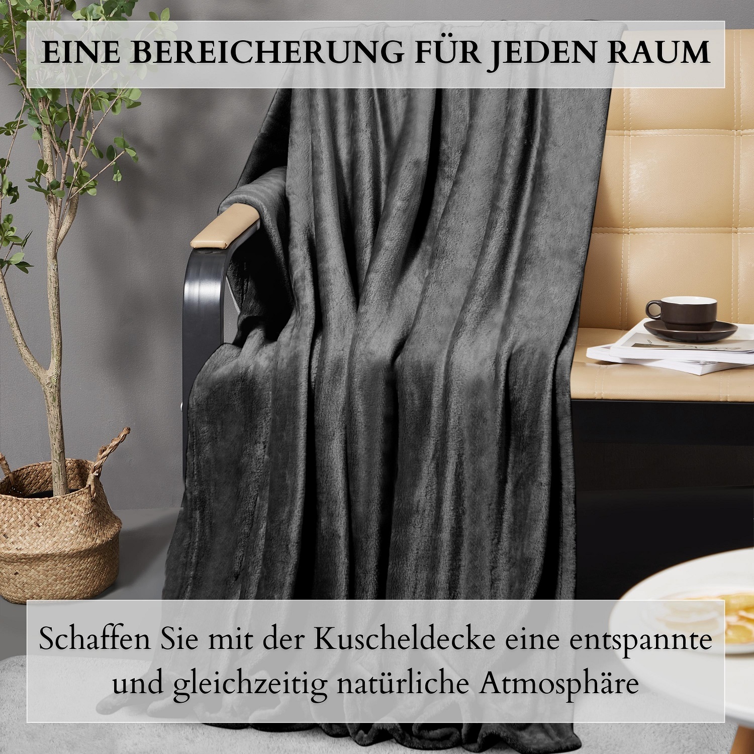 Ecosa EO-9510 Kuscheldecke 220*240cm Schwarz Ecosa EO-9510 Kuscheldecke 220*240cm Schwarz