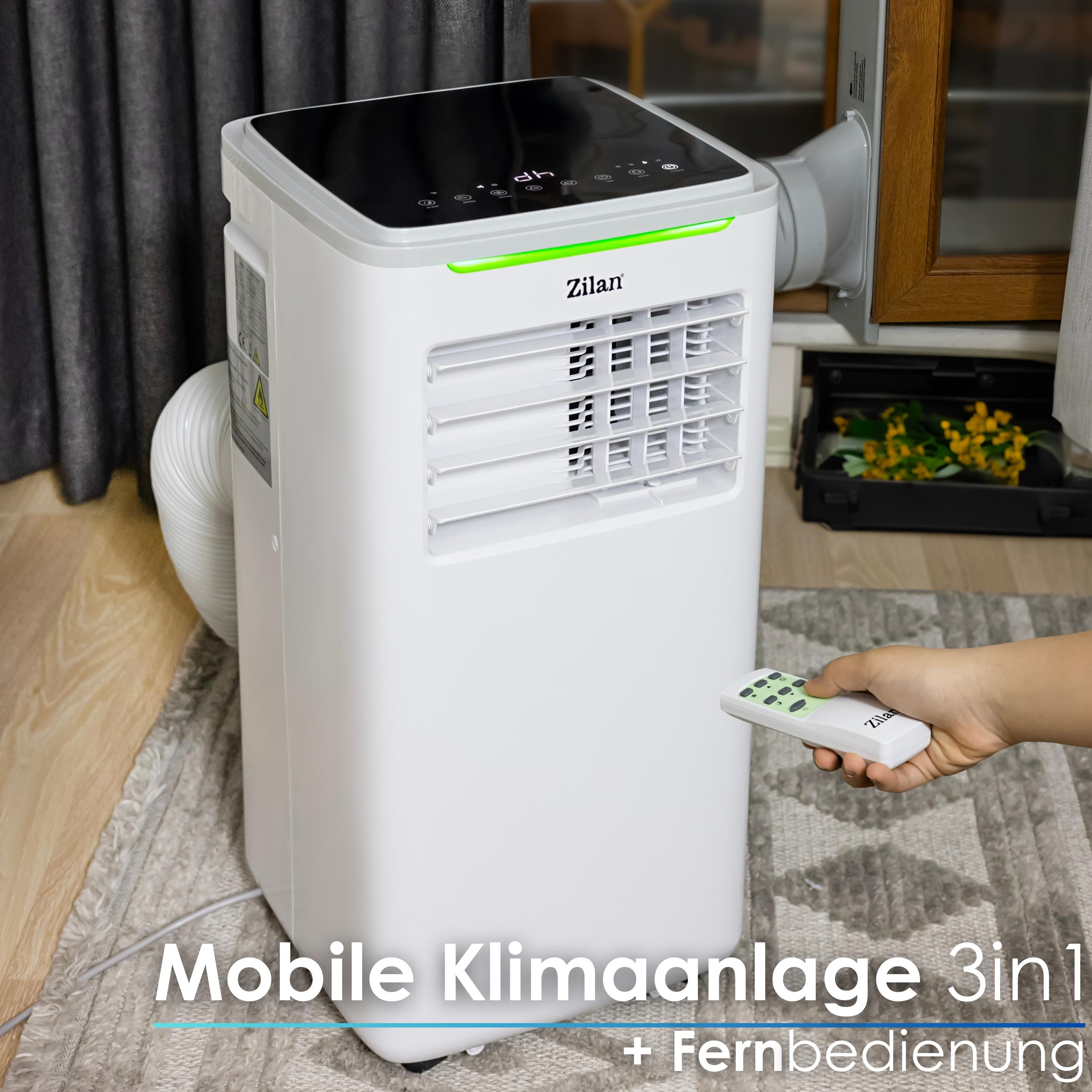 Zilan Klimaanlage 3in1 wifi mobil Fensterabdichtung mit Abluftschlauch Fernbedienung