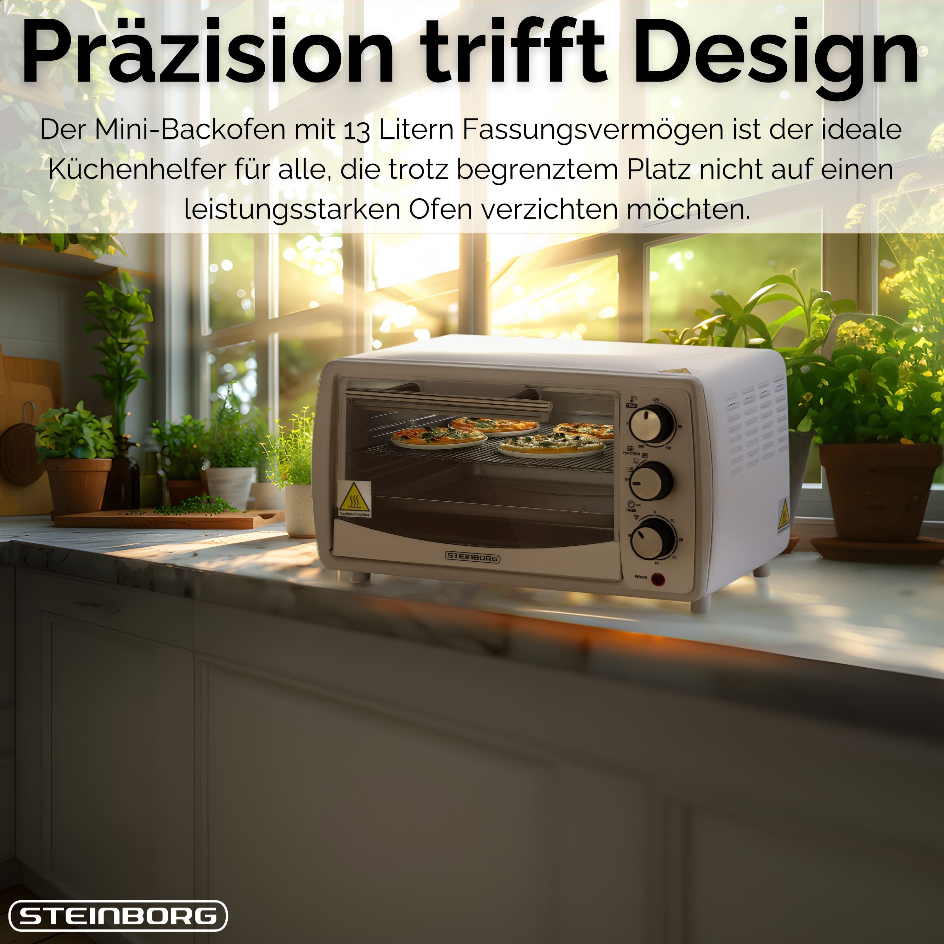 Steinborg SB-3005 WEIß Backofen 13 Liter