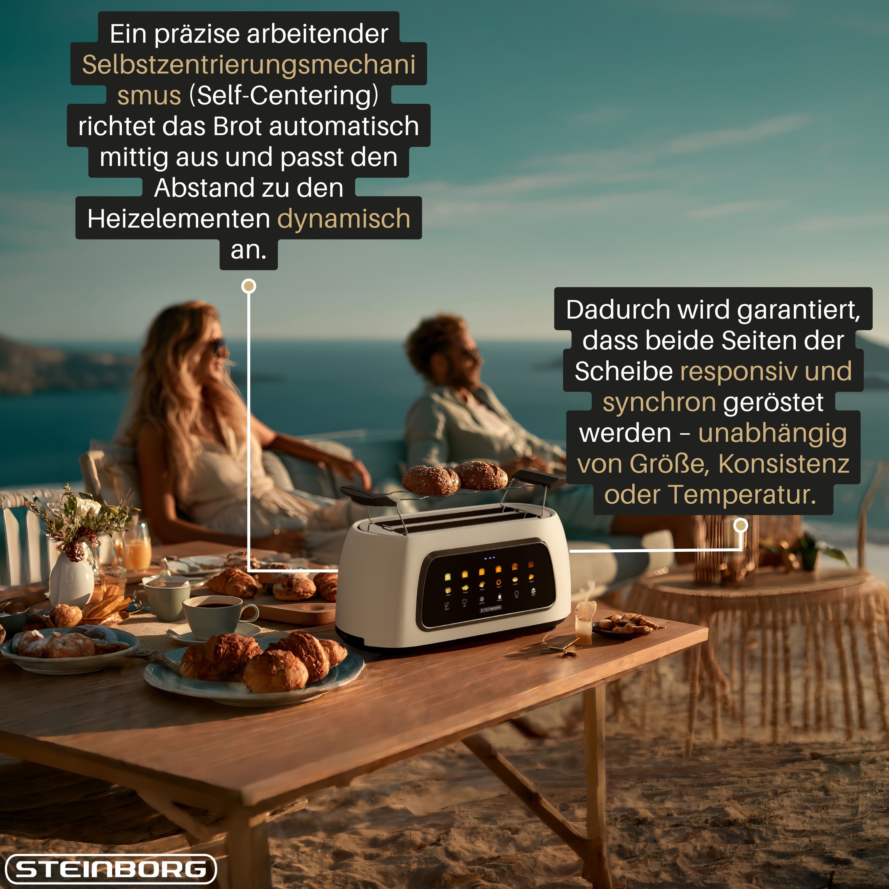 Steinborg SB-2217 Toaster 2 lang Silce