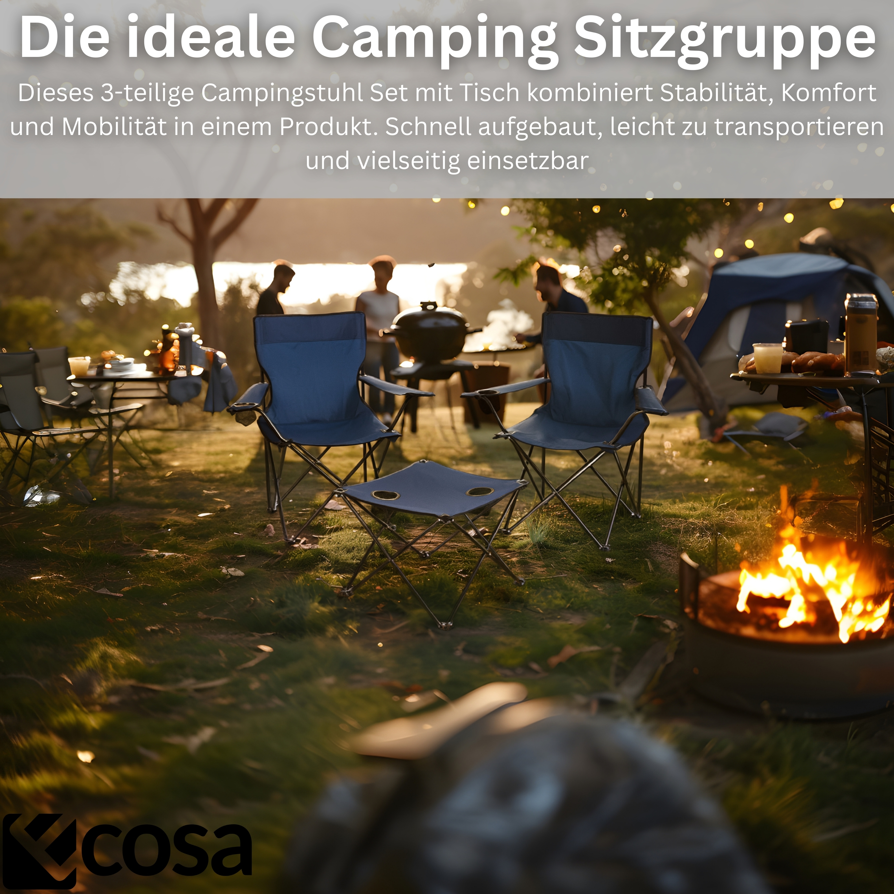 Ecosa EO-5093 Camping Set zwei Stühle und  ein Tisch