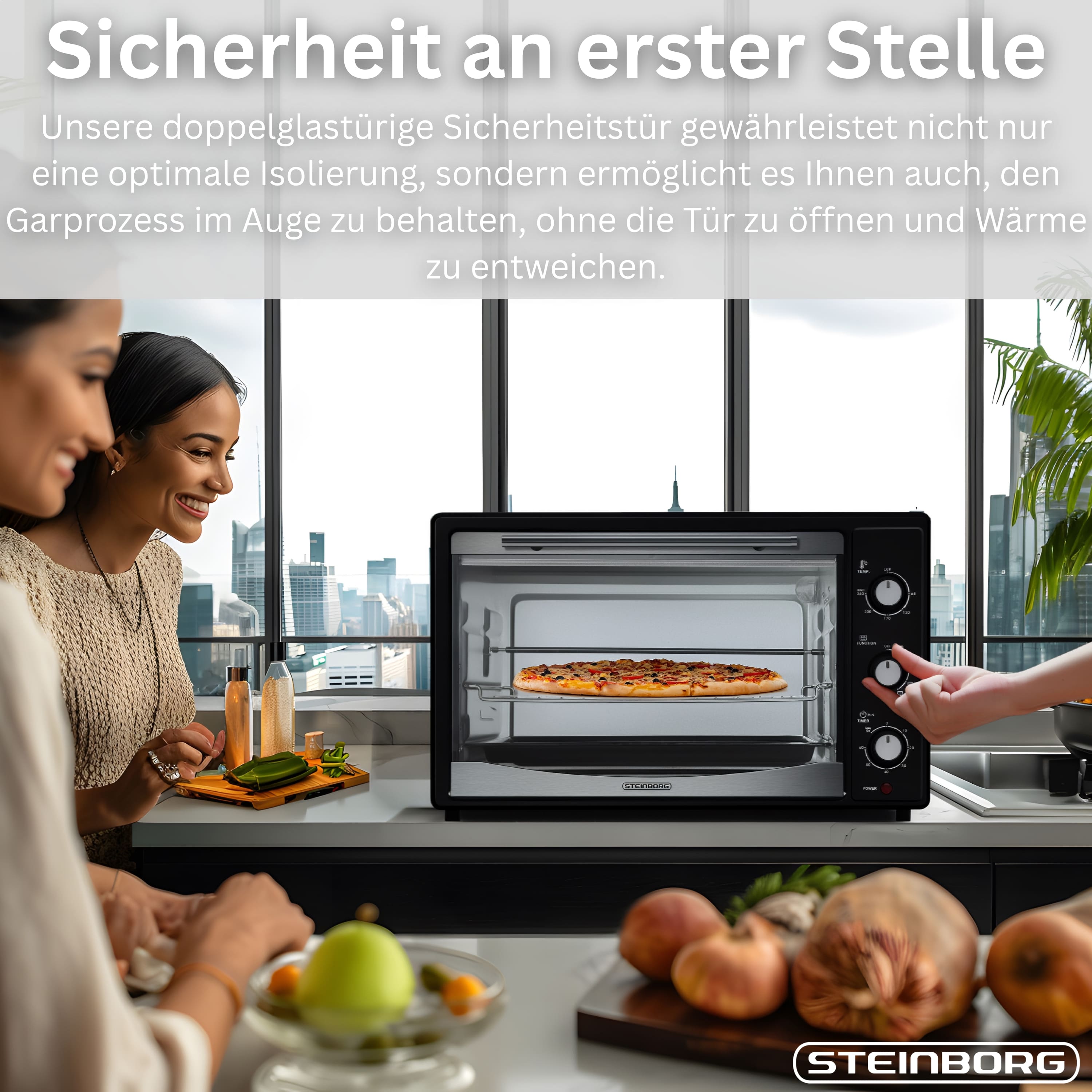 Steinborg SB-3014 Backofen 45L Schwarz