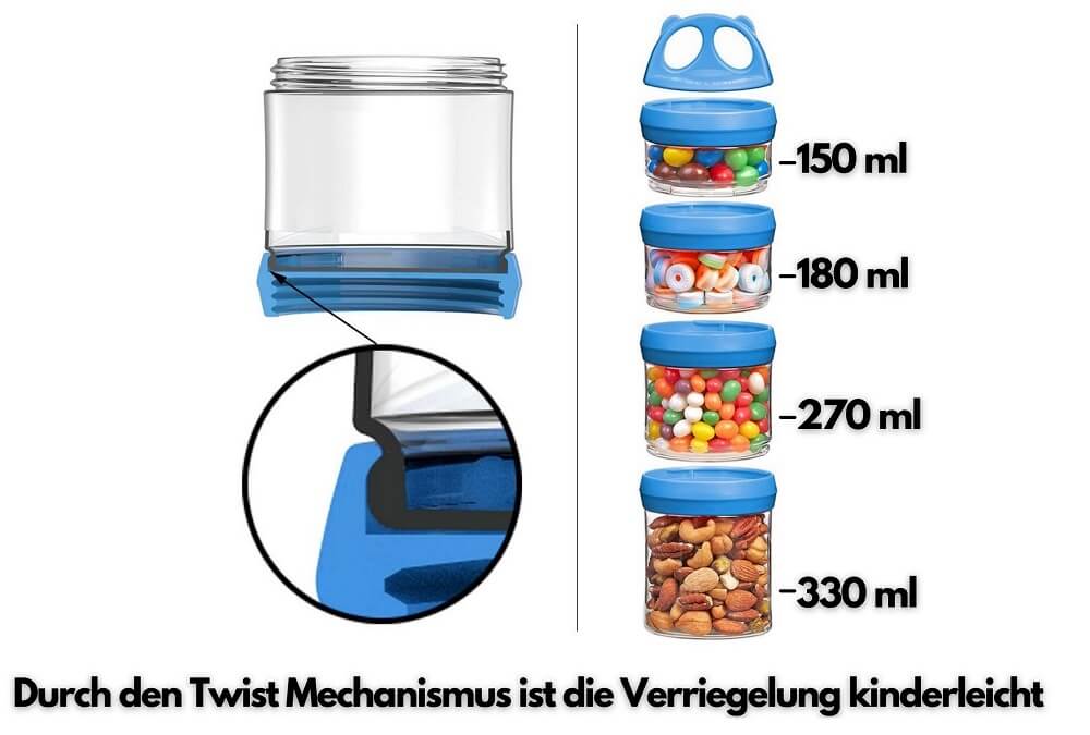 Ecosa EO-8060 Snack Aufbewahrungsbox Schwarz und Weiß