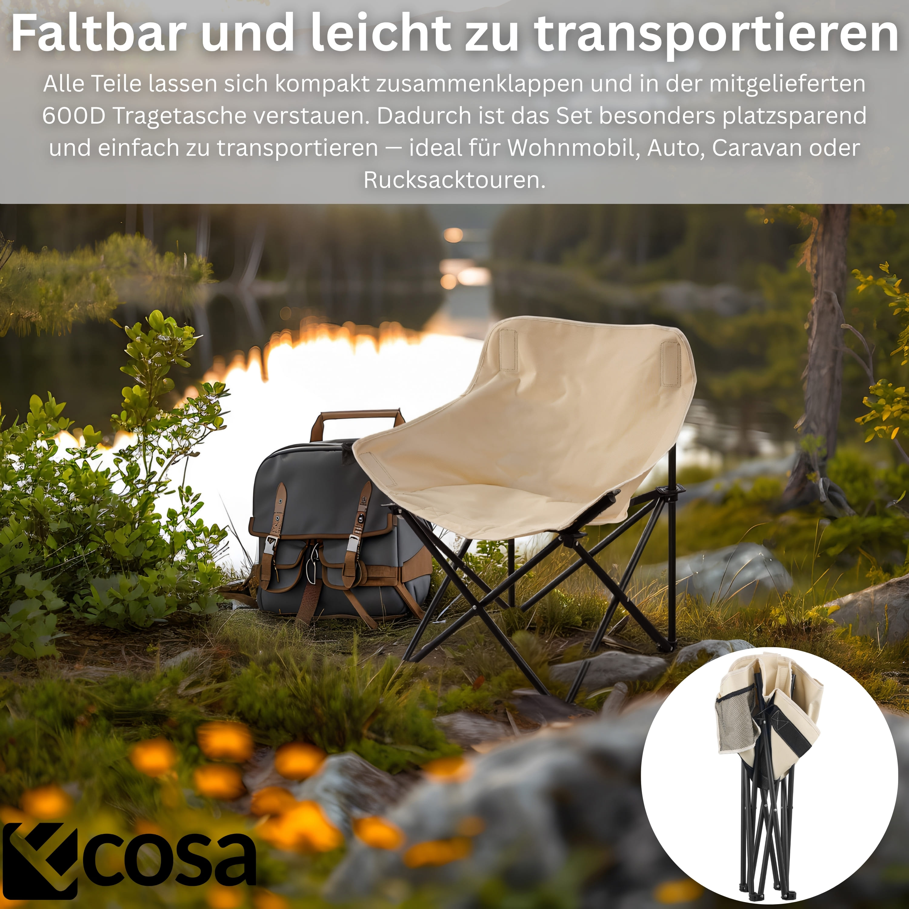 Ecosa EO-5091 Campingstuhl Beige