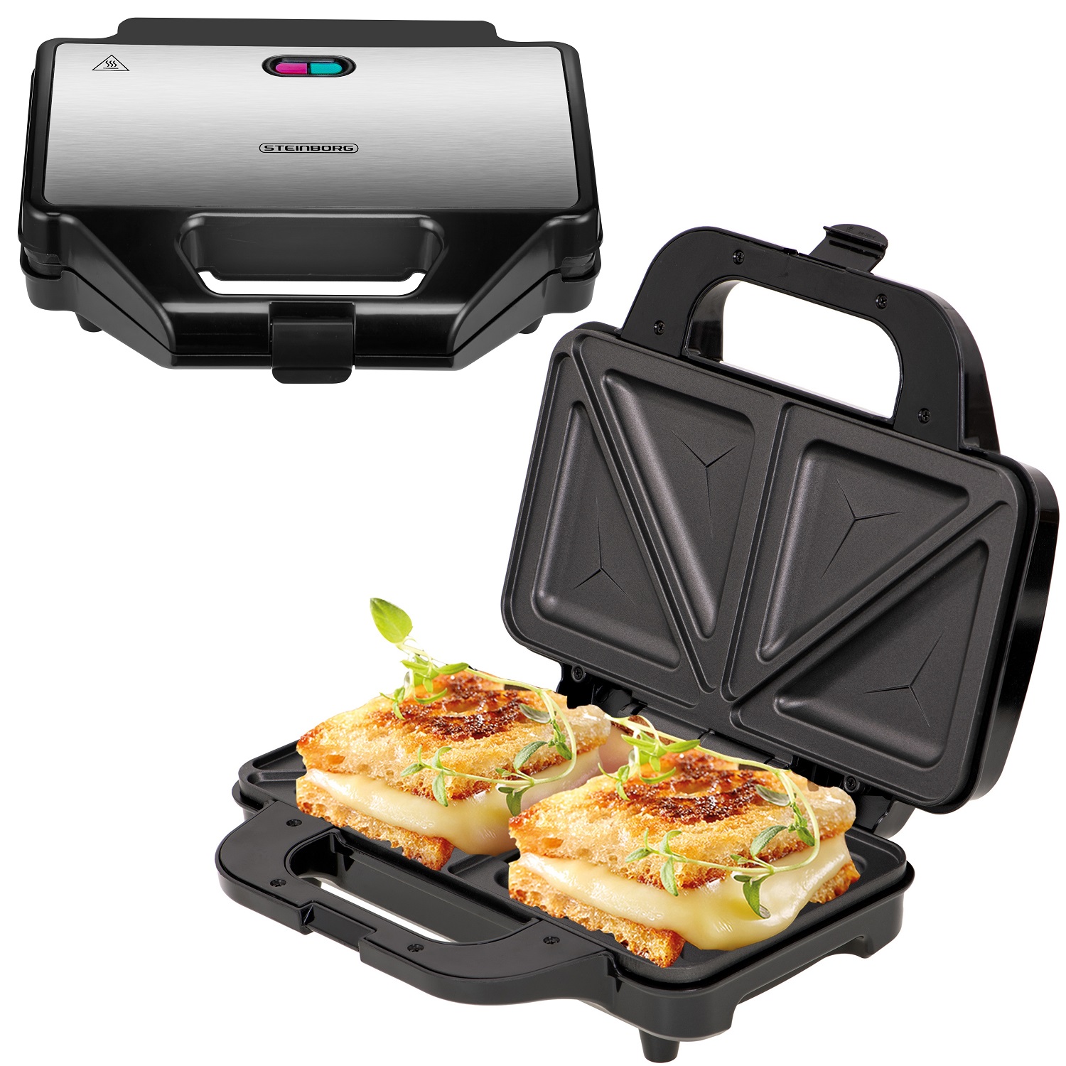 Steinborg XXL Sandwichmaker Anti-Haftbeschichtung 1200 W