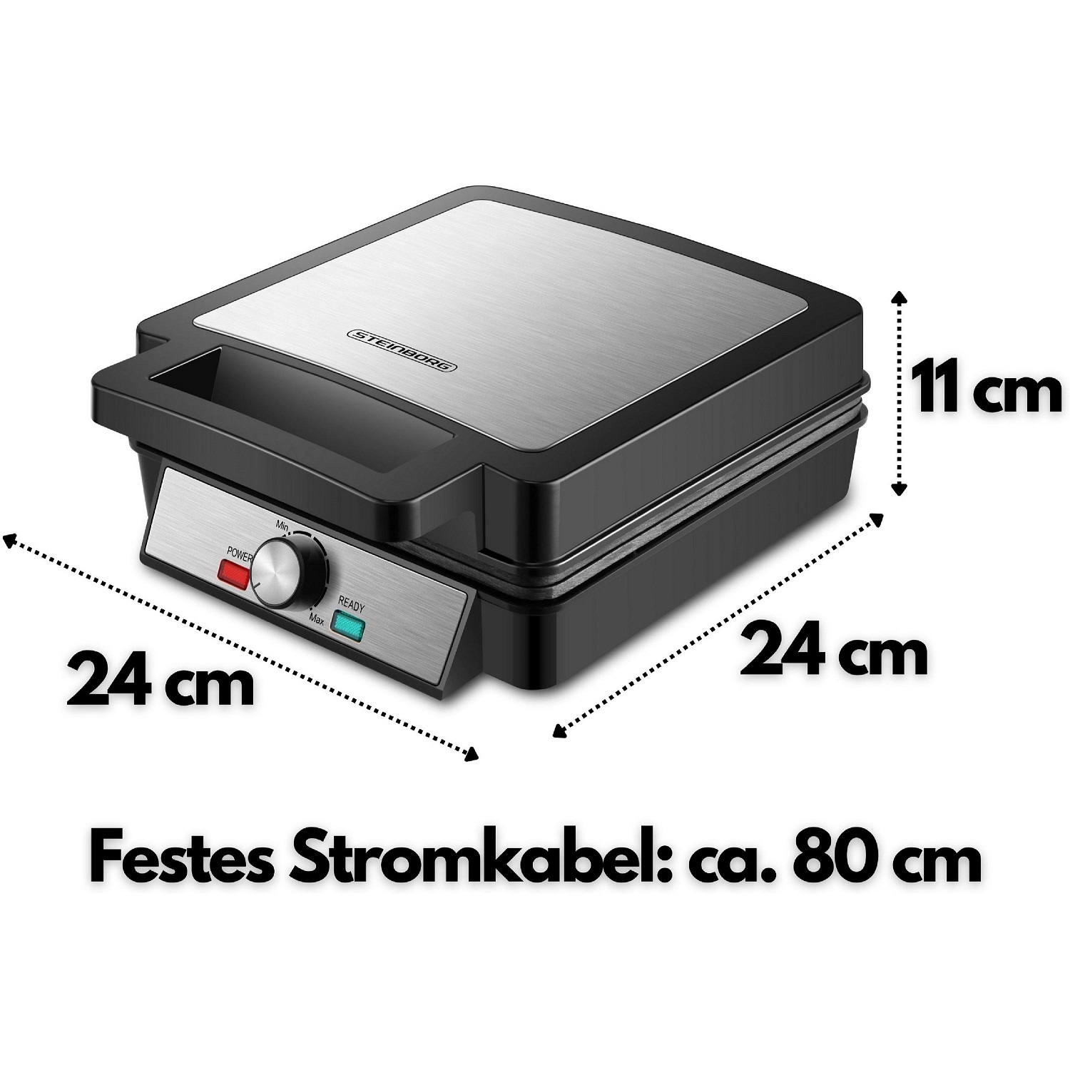 Steinborg SB-2060 Waffeleisen Quadratisch