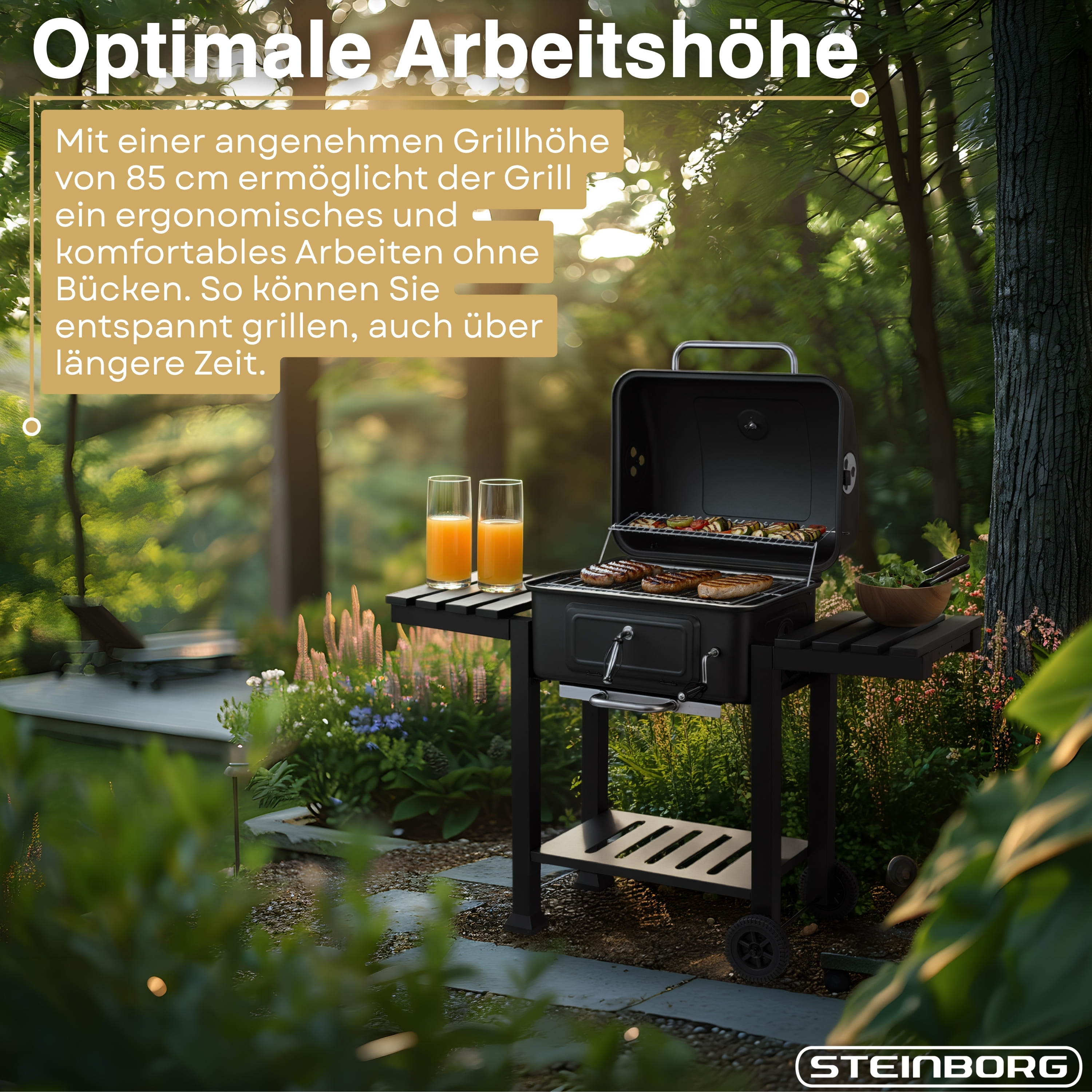 Steinborg SB-8220 Holzkohlegrill