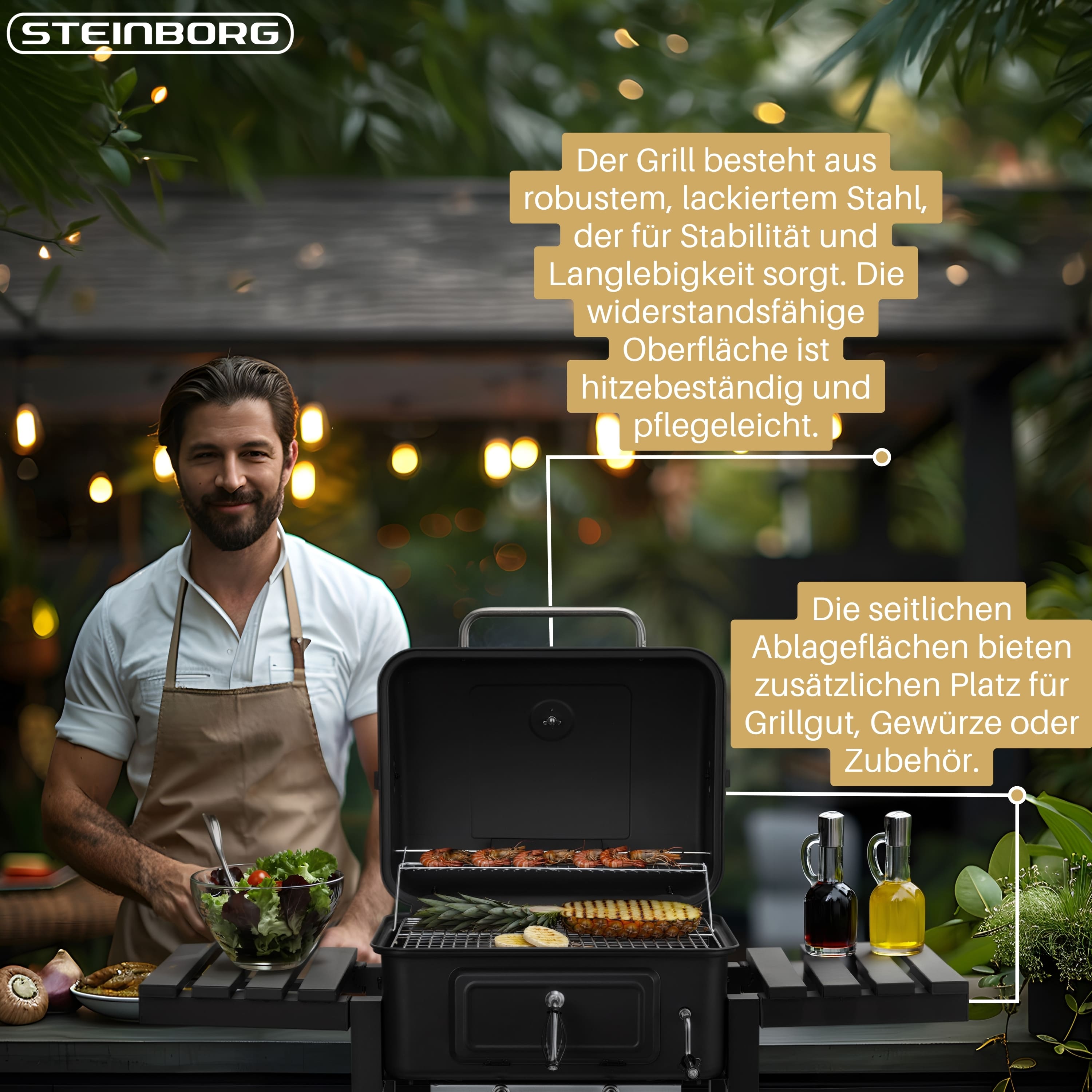 Steinborg SB-8220 Holzkohlegrill