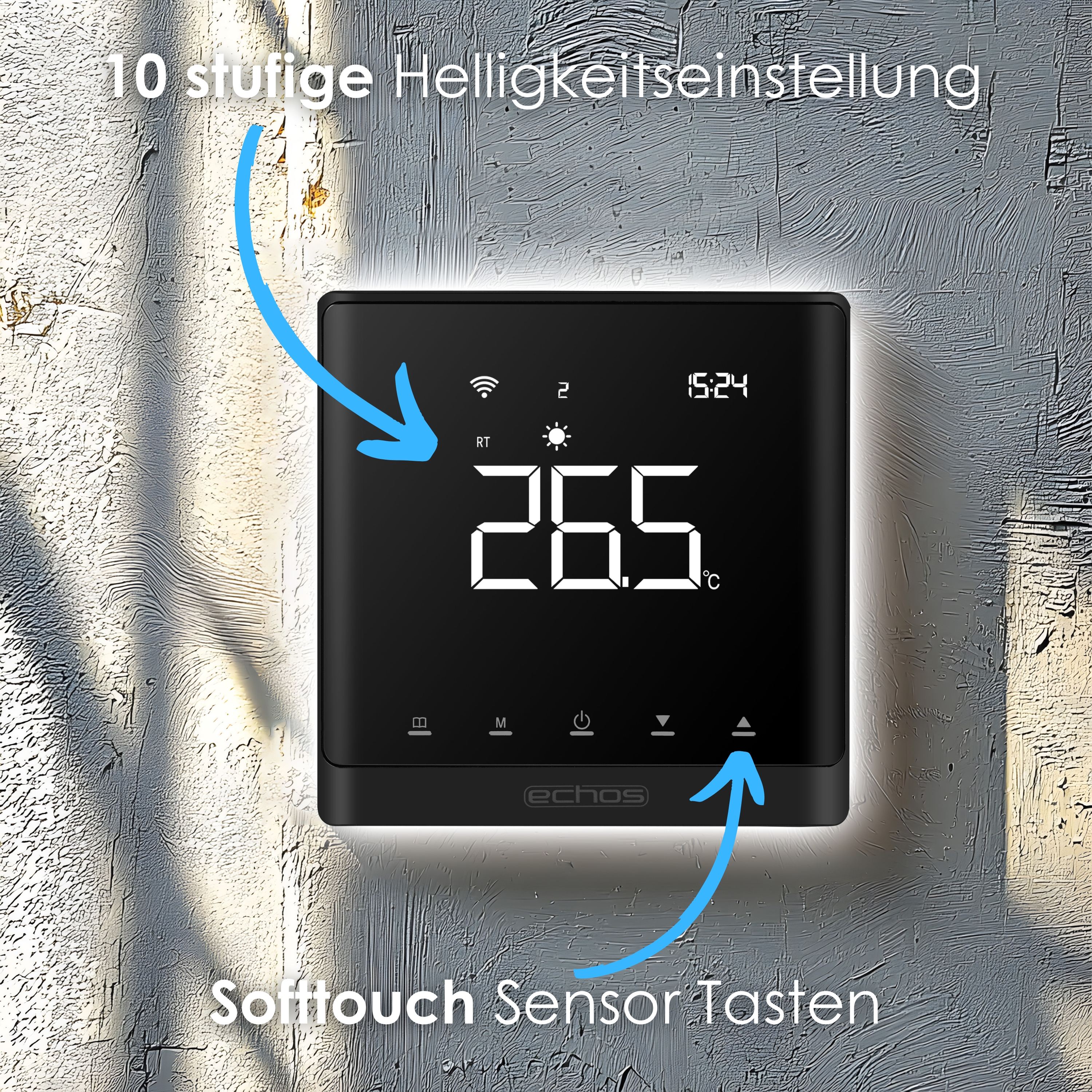 Echos Eco-4181 Smart Wandthermostat Schwarz