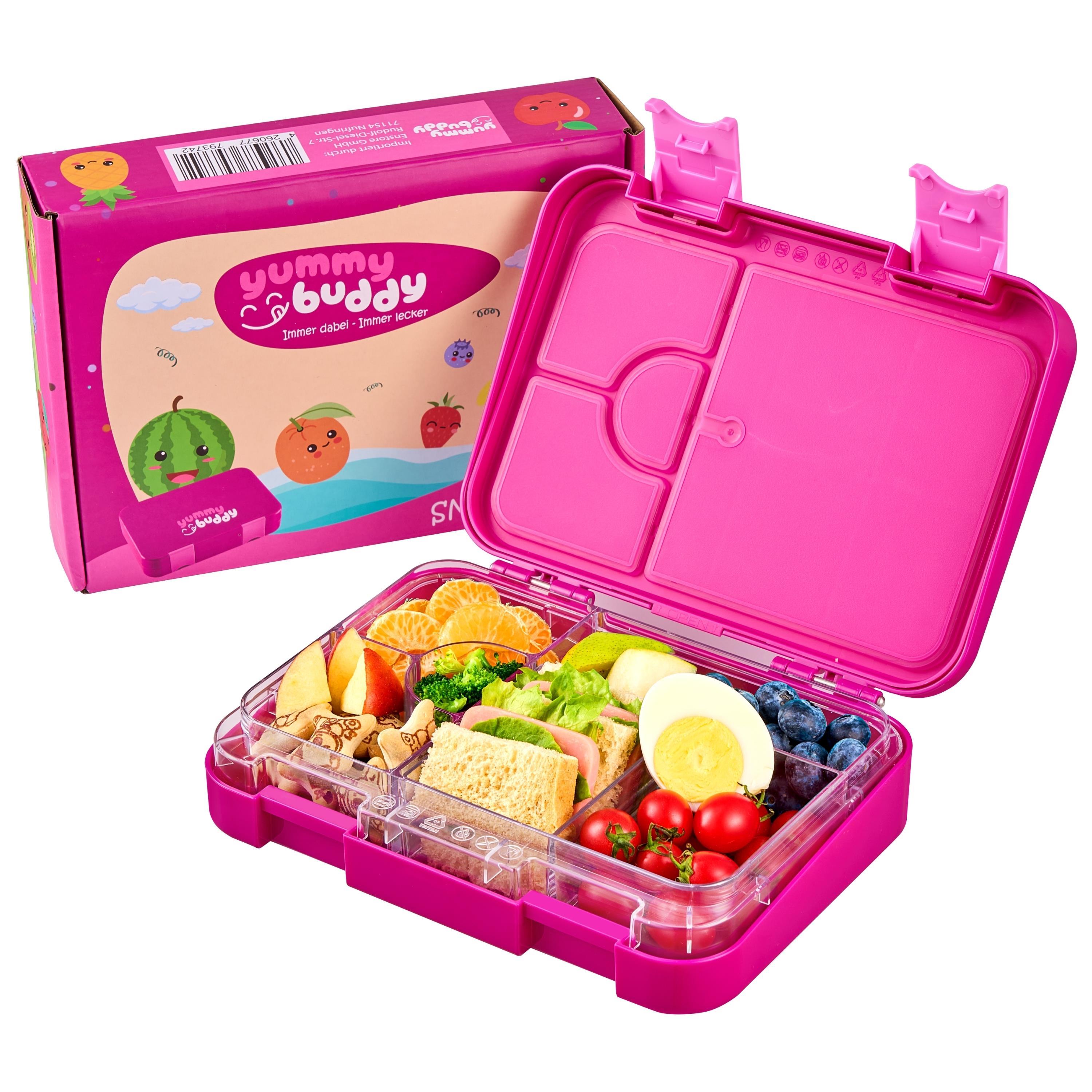 Ecosa yummy buddy Kinder Snackbox mit 6 Fächern Lila