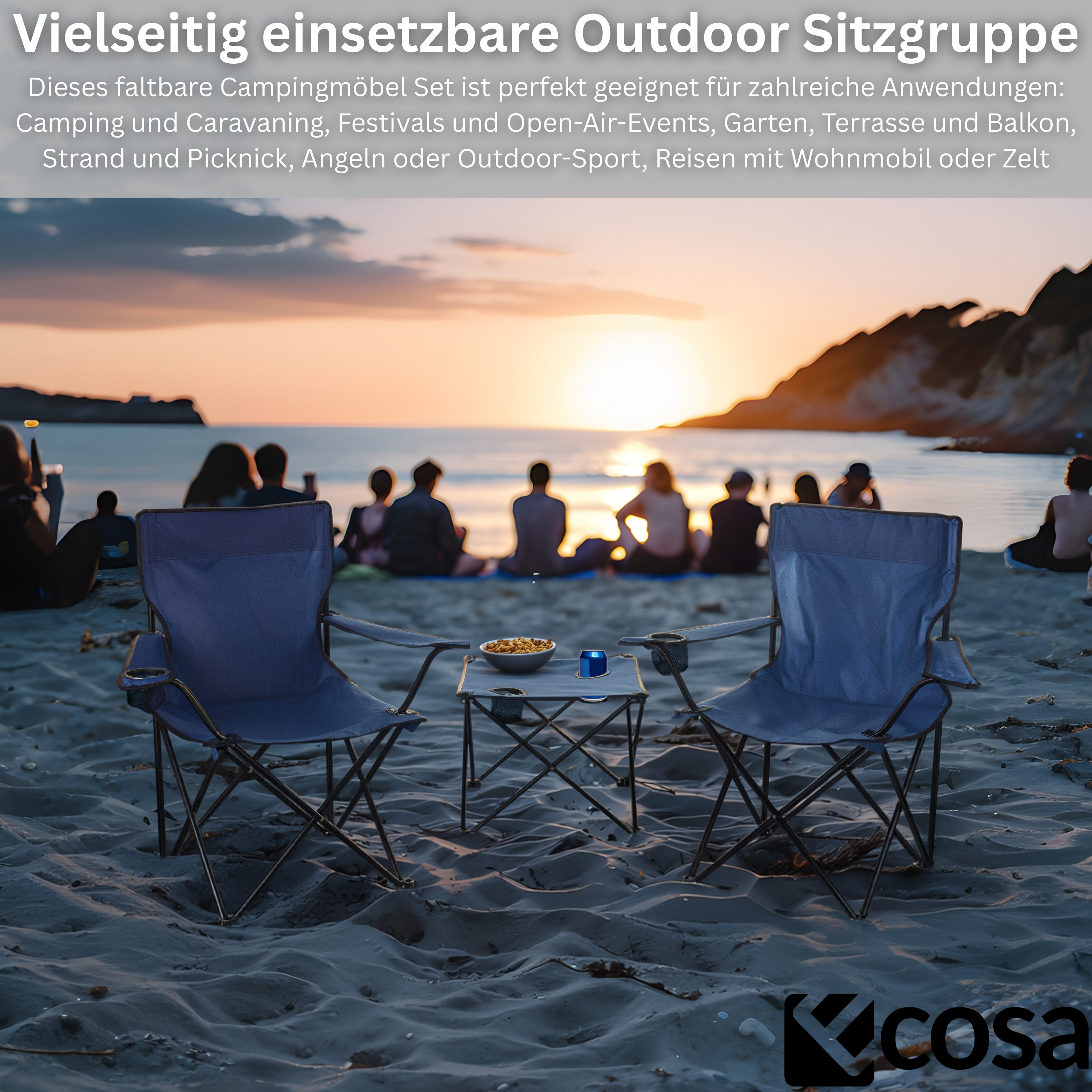 Ecosa EO-5093 Camping Set zwei Stühle und  ein Tisch
