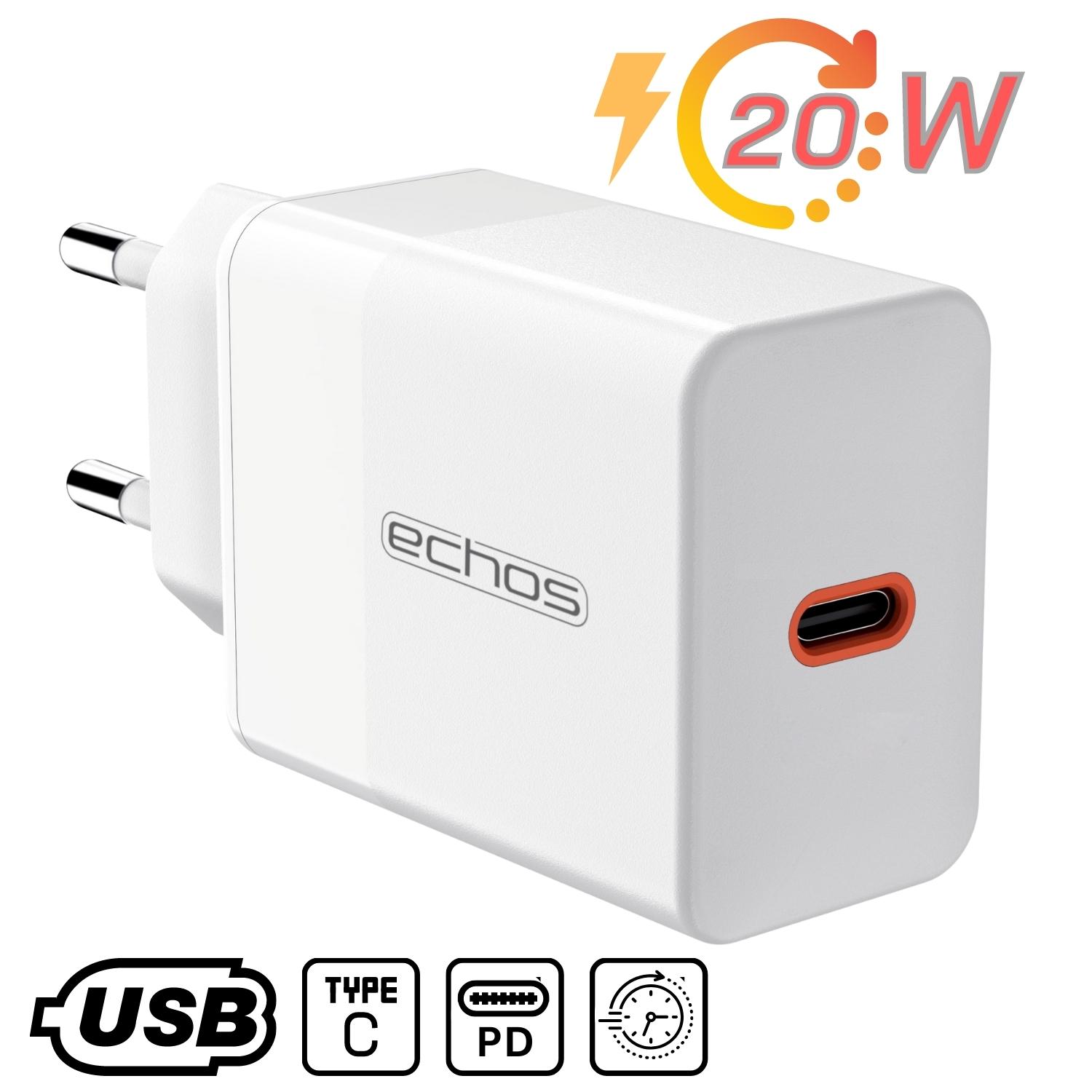 Echos Eco-4040 USB-C Schnellladegerät 20W weiß