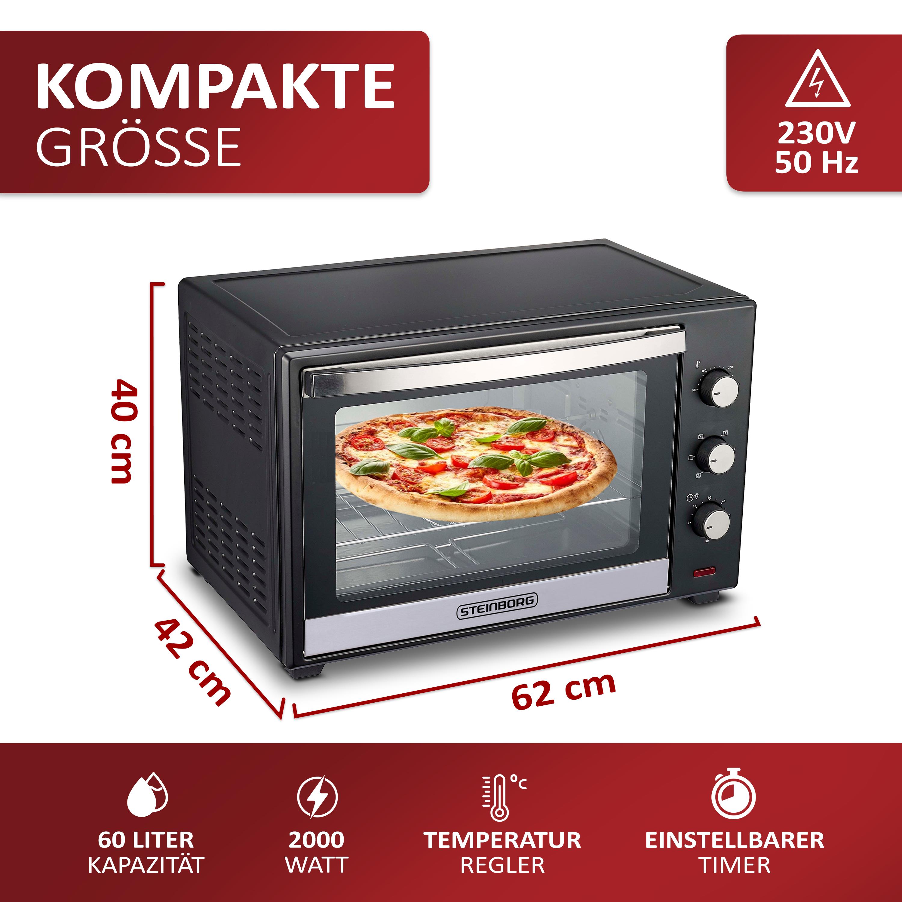 Steinborg SB-3006 Backofen 60 Liter Schwarz