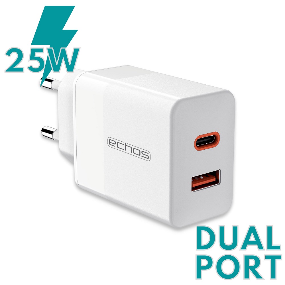 Echos Eco-4042 Dual Port Schnellladegerät 25W weiß