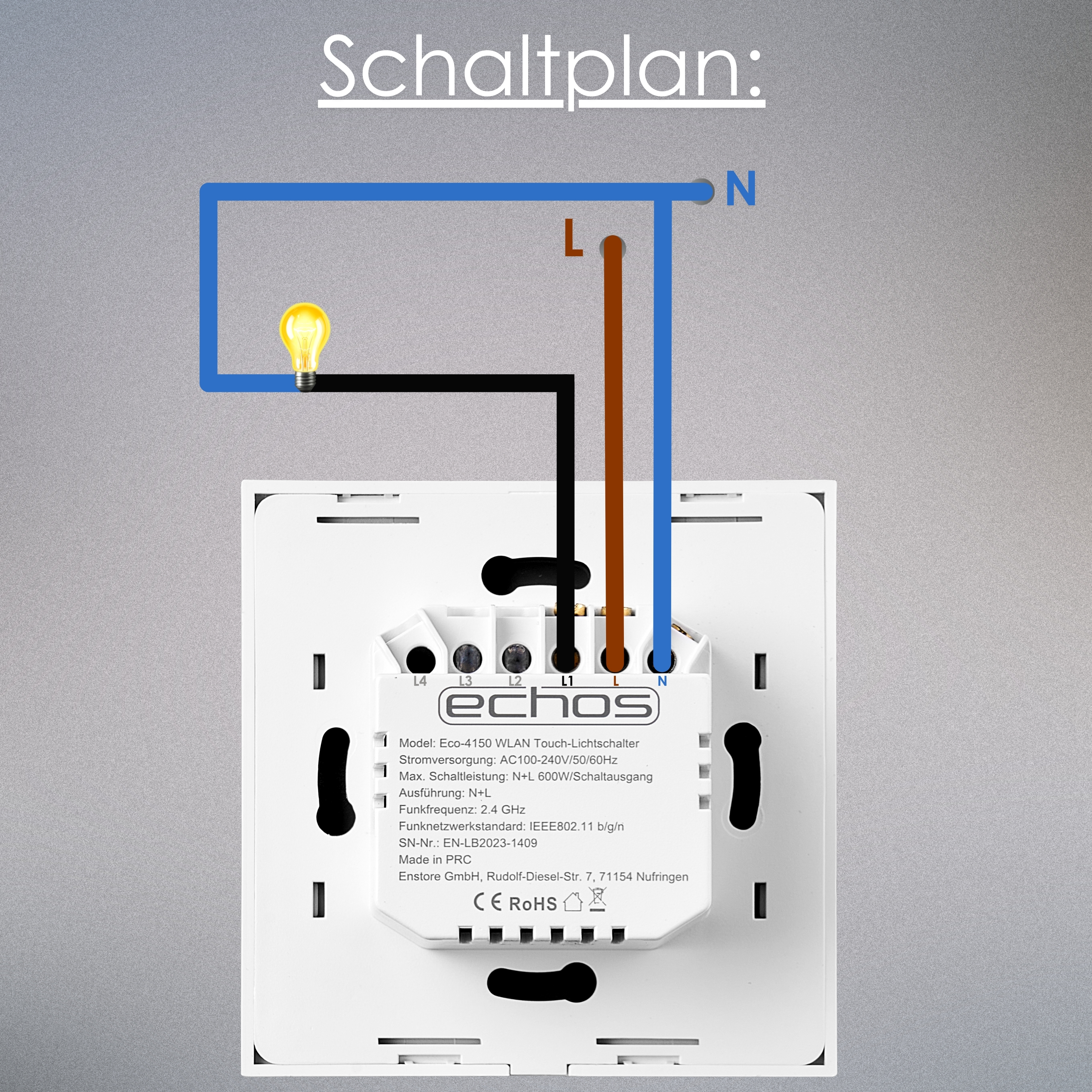 Echos Eco-4180 Smart Wandthermostat Weiß