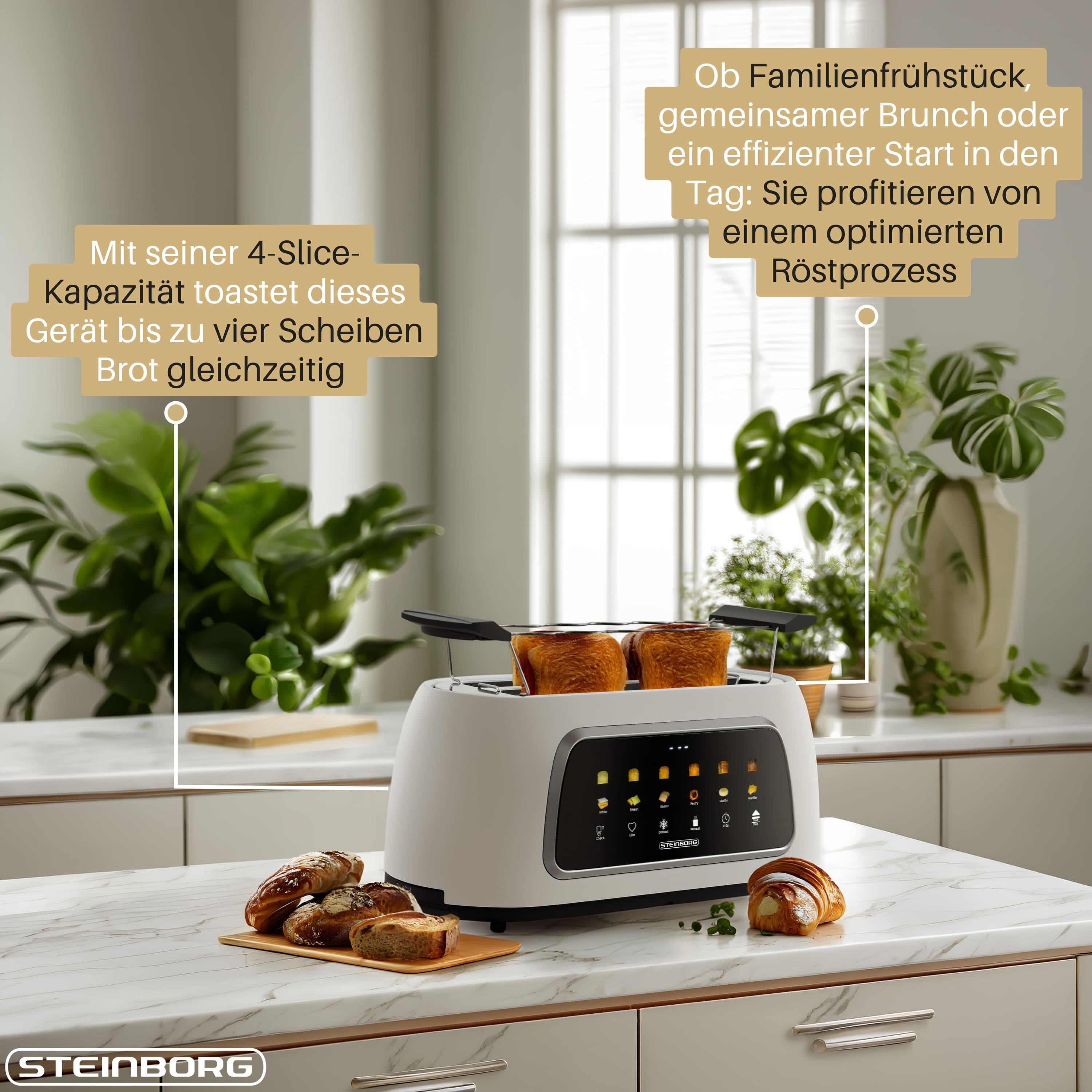 Steinborg SB-2217 Toaster 2 lang Silce