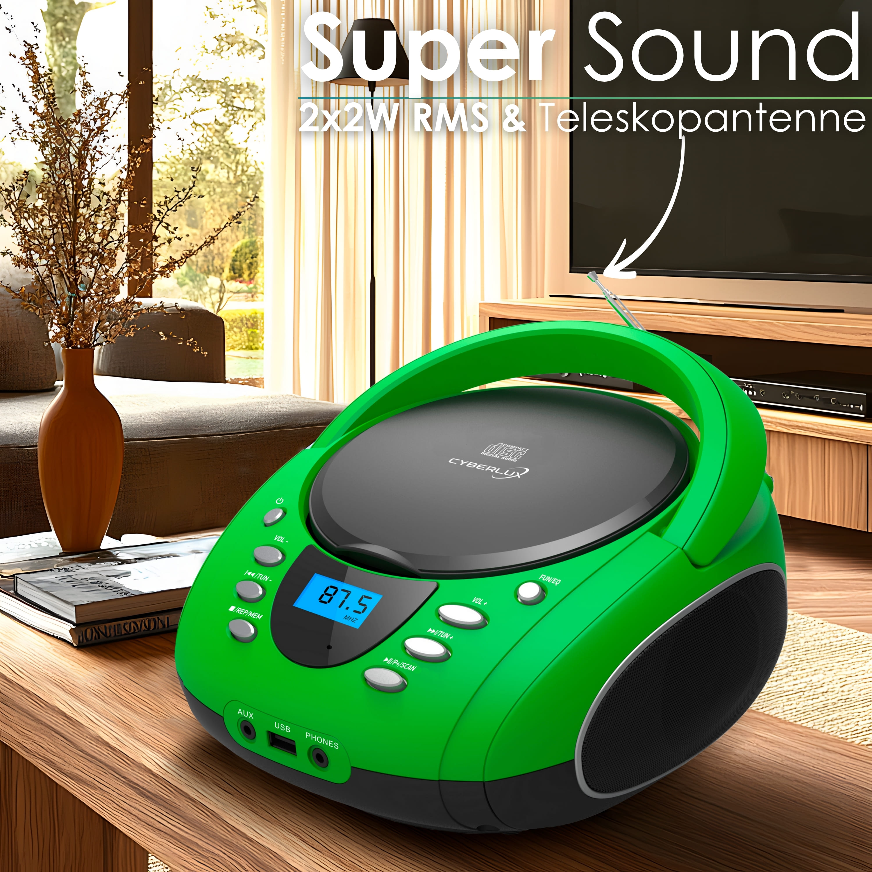 Cyberlux CL-700 CD-Player Grün