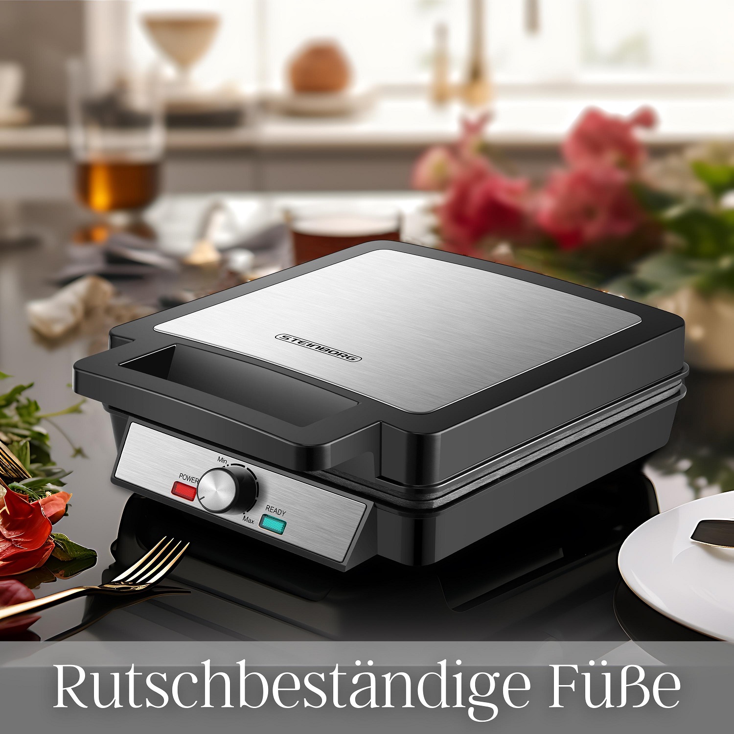 Steinborg SB-2060 Waffeleisen Quadratisch