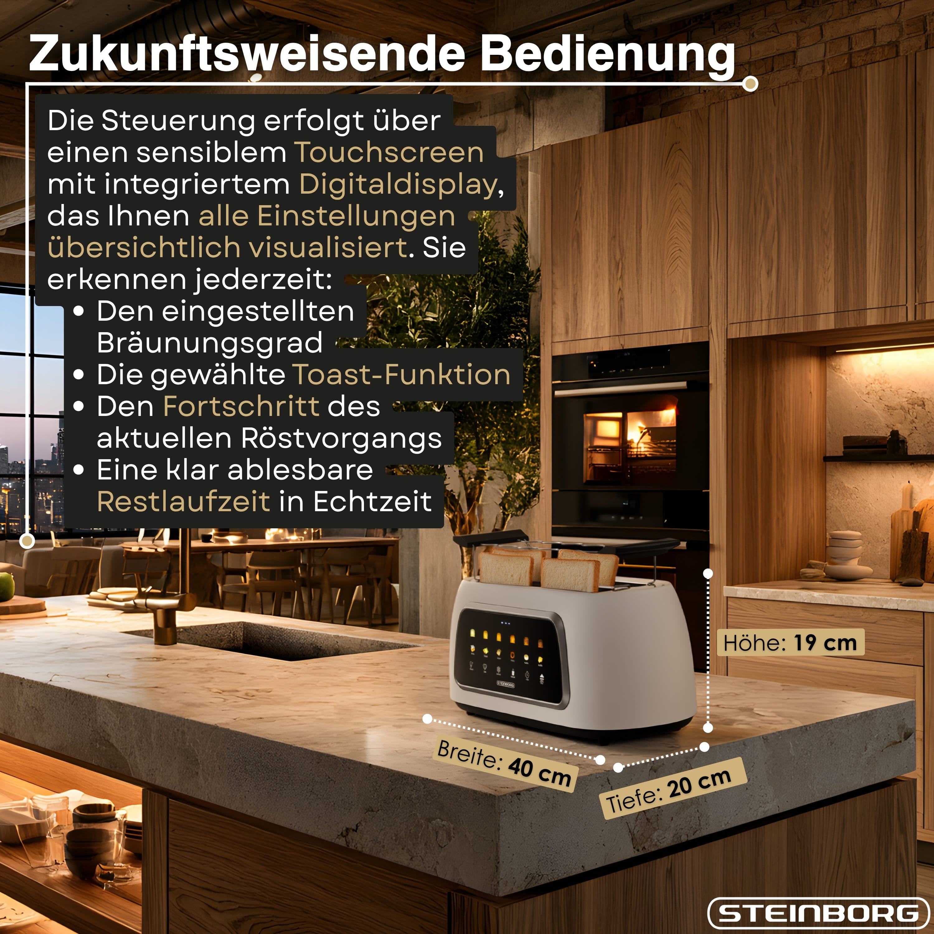 Steinborg SB-2217 Toaster 2 lang Silce